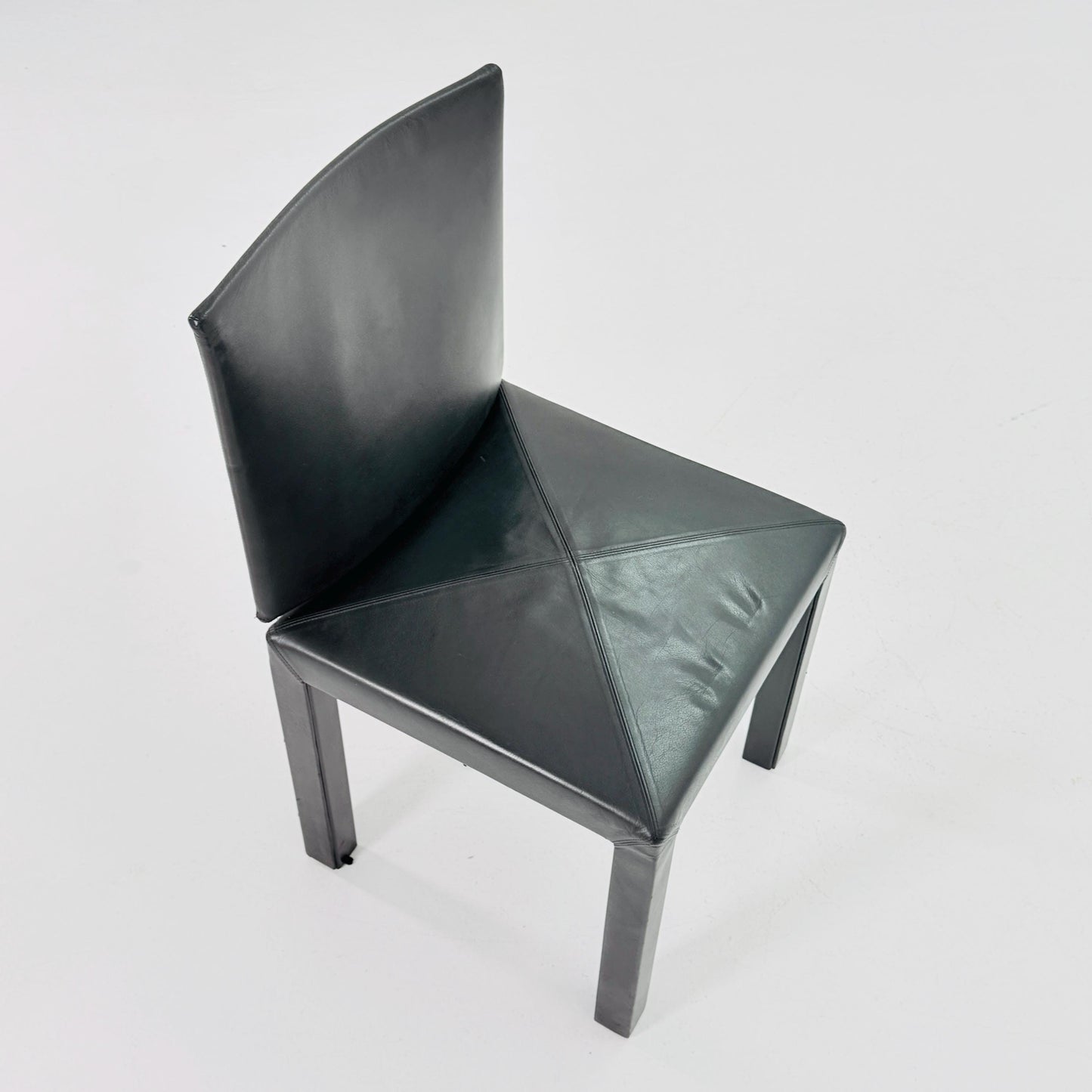 1 of 3 Mid Century Arcadia Dining Chairs by Paolo Piva for B&B Italia – Black Leather 1980s Italy