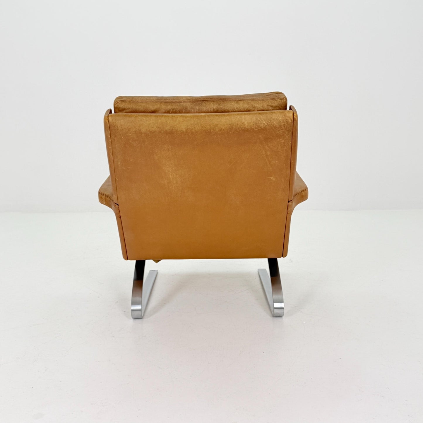 Mid Century Swing Lounge Chair by Reinhold Adolf & Hans-Jürgen Schröpfer for COR – Cognac Leather - Chrome Steel, Germany 1970s
