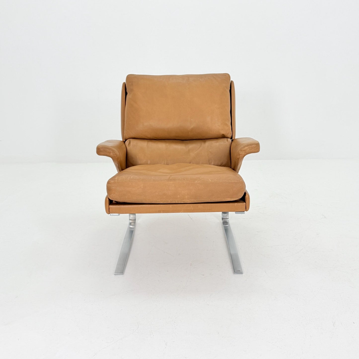 Mid Century Swing Lounge Chair by Reinhold Adolf & Hans-Jürgen Schröpfer for COR – Cognac Leather - Chrome Steel, Germany 1970s