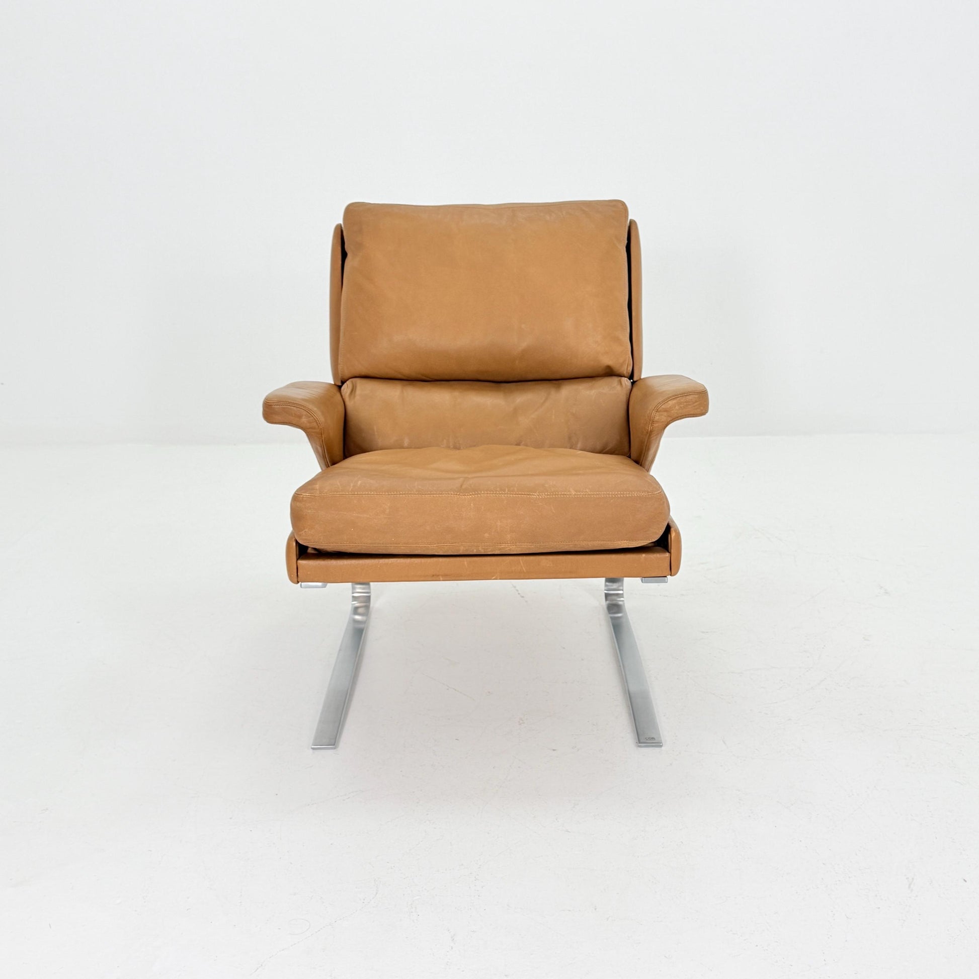 Mid Century Swing Lounge Chair by Reinhold Adolf & Hans-Jürgen Schröpfer for COR – Cognac Leather - Chrome Steel, Germany 1970s