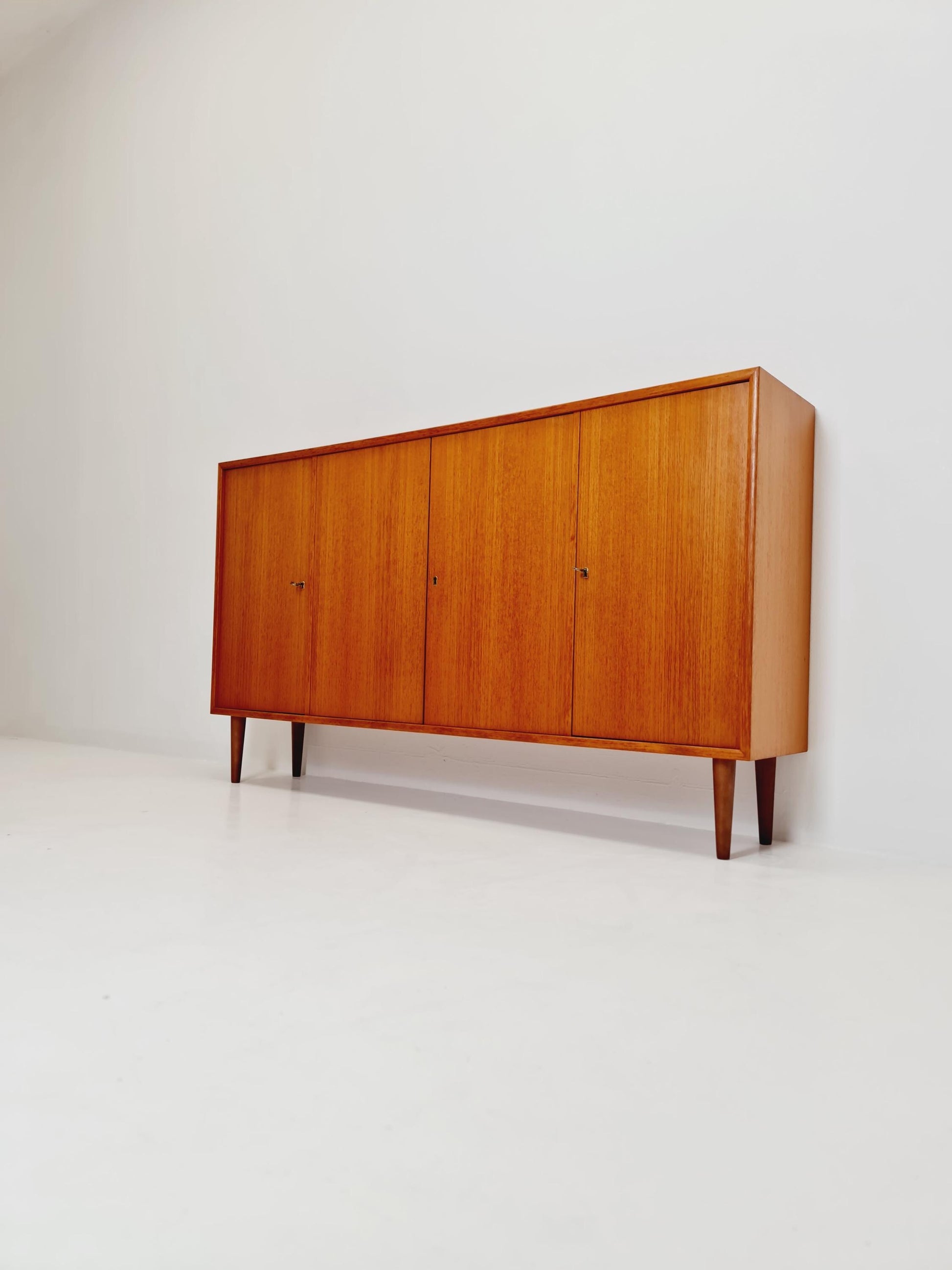 Midcentury vintage Sideboard teak German cabinet book case By WK Möbel ,1960s