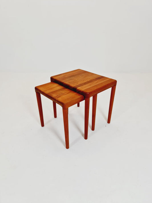 Midcentury Danish Solid teak nesting tables/ side tables by H.W Klein for Bramin 1960s