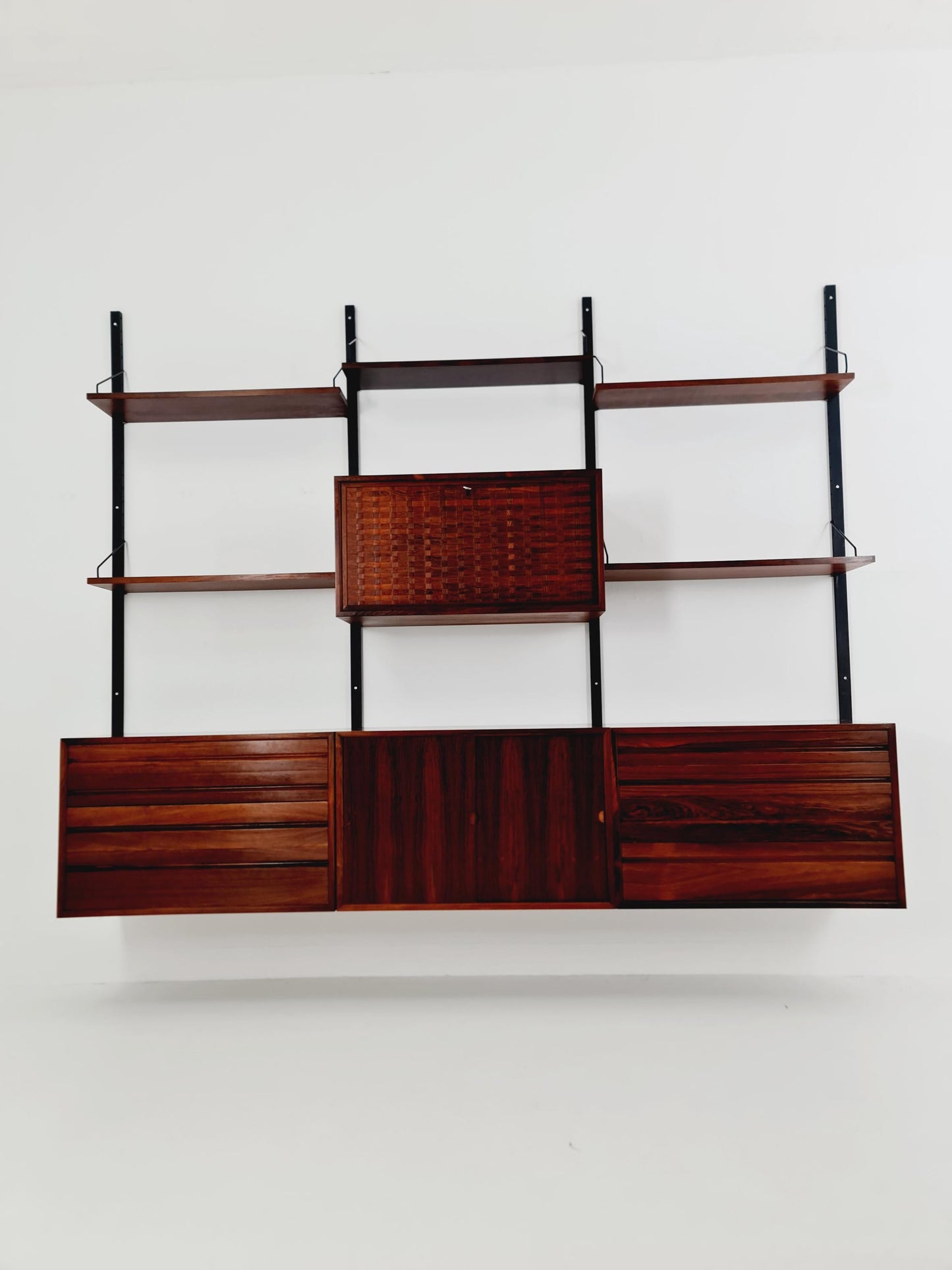 Big Mid century Danish Rosewood Wall Unit with 4 cabinets by Poul Cadovius for Cado, Denmark, 1960s