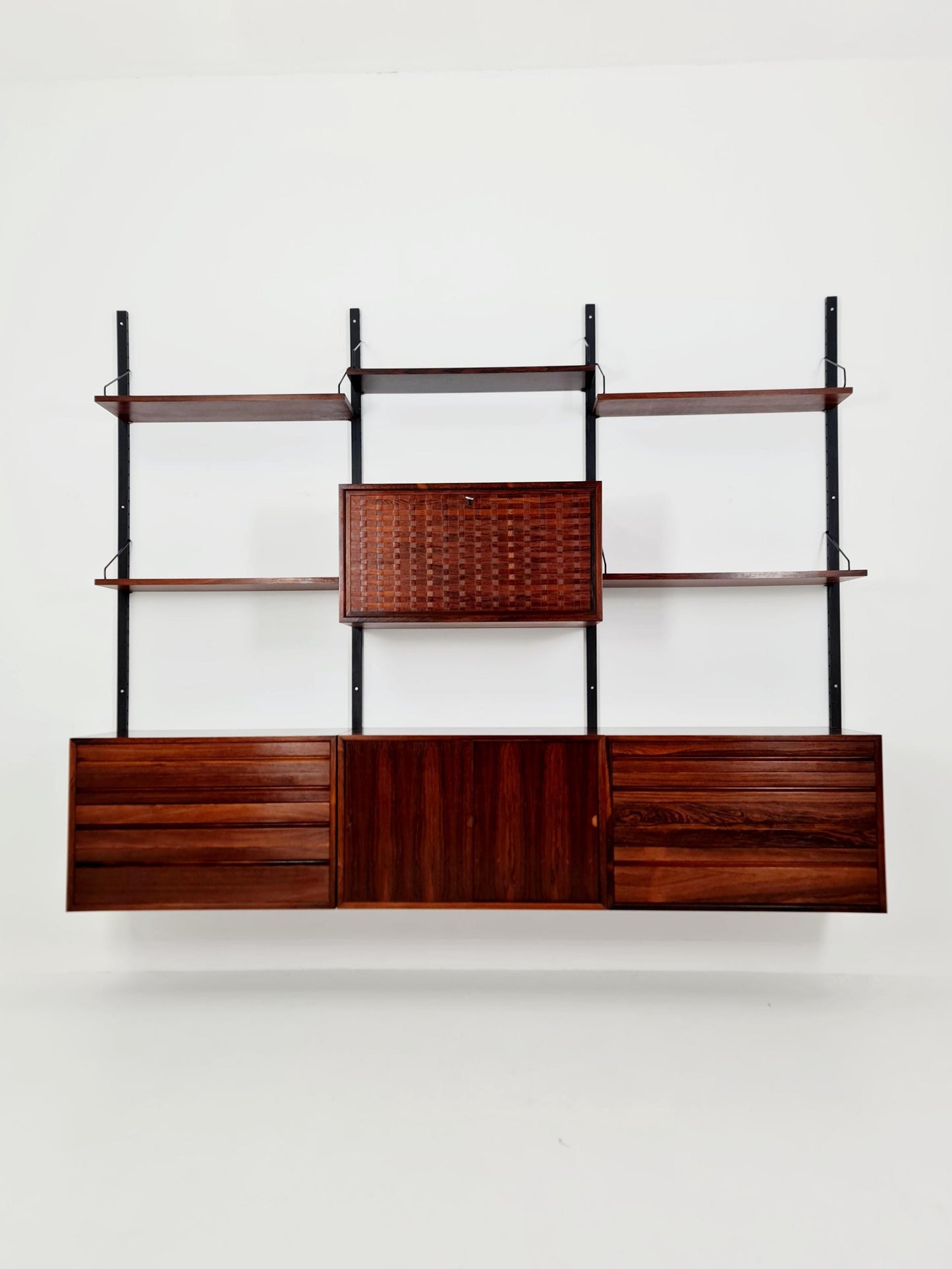 Big Mid century Danish Rosewood Wall Unit with 4 cabinets by Poul Cadovius for Cado, Denmark, 1960s