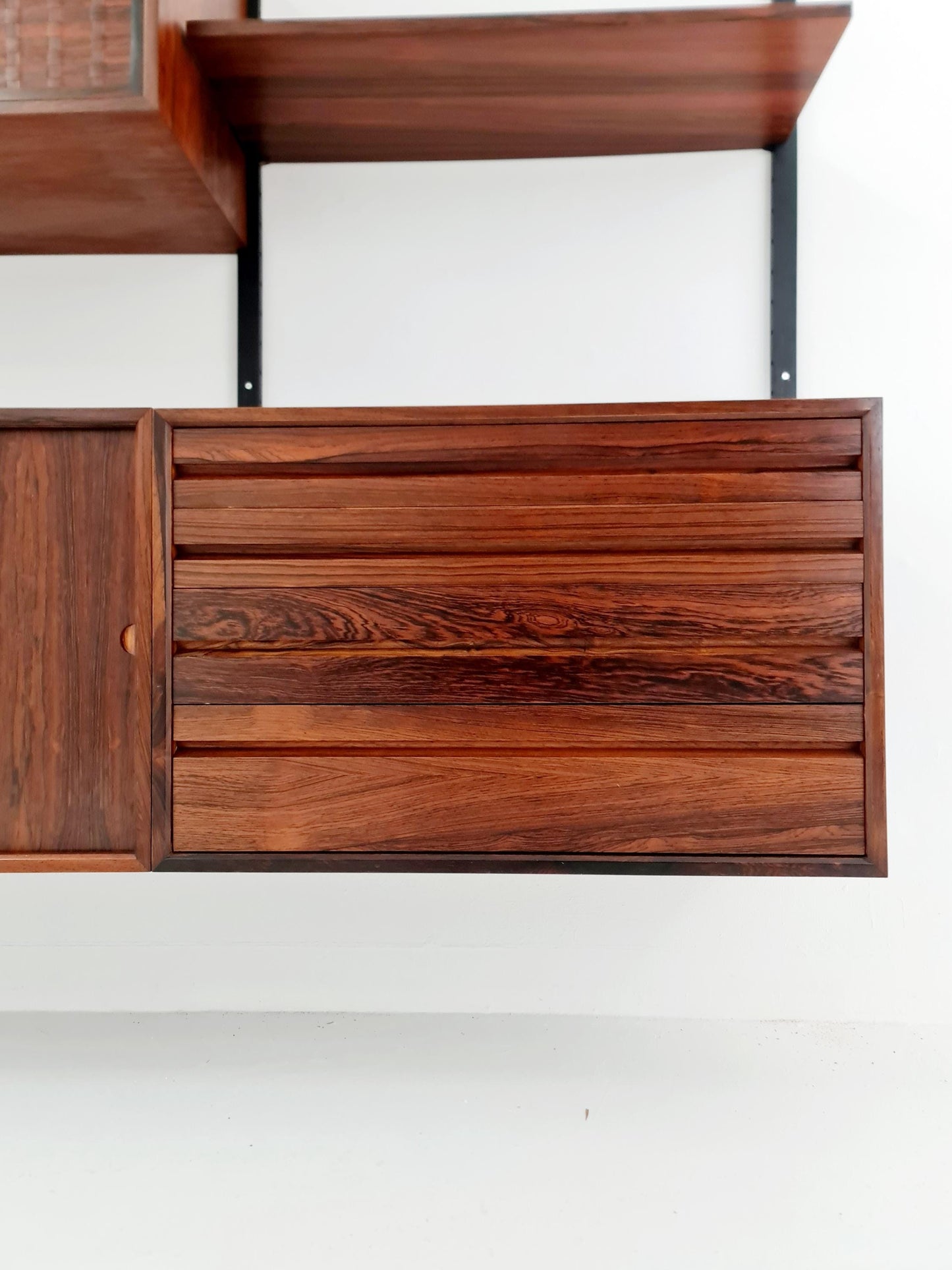 Big Mid century Danish Rosewood Wall Unit with 4 cabinets by Poul Cadovius for Cado, Denmark, 1960s