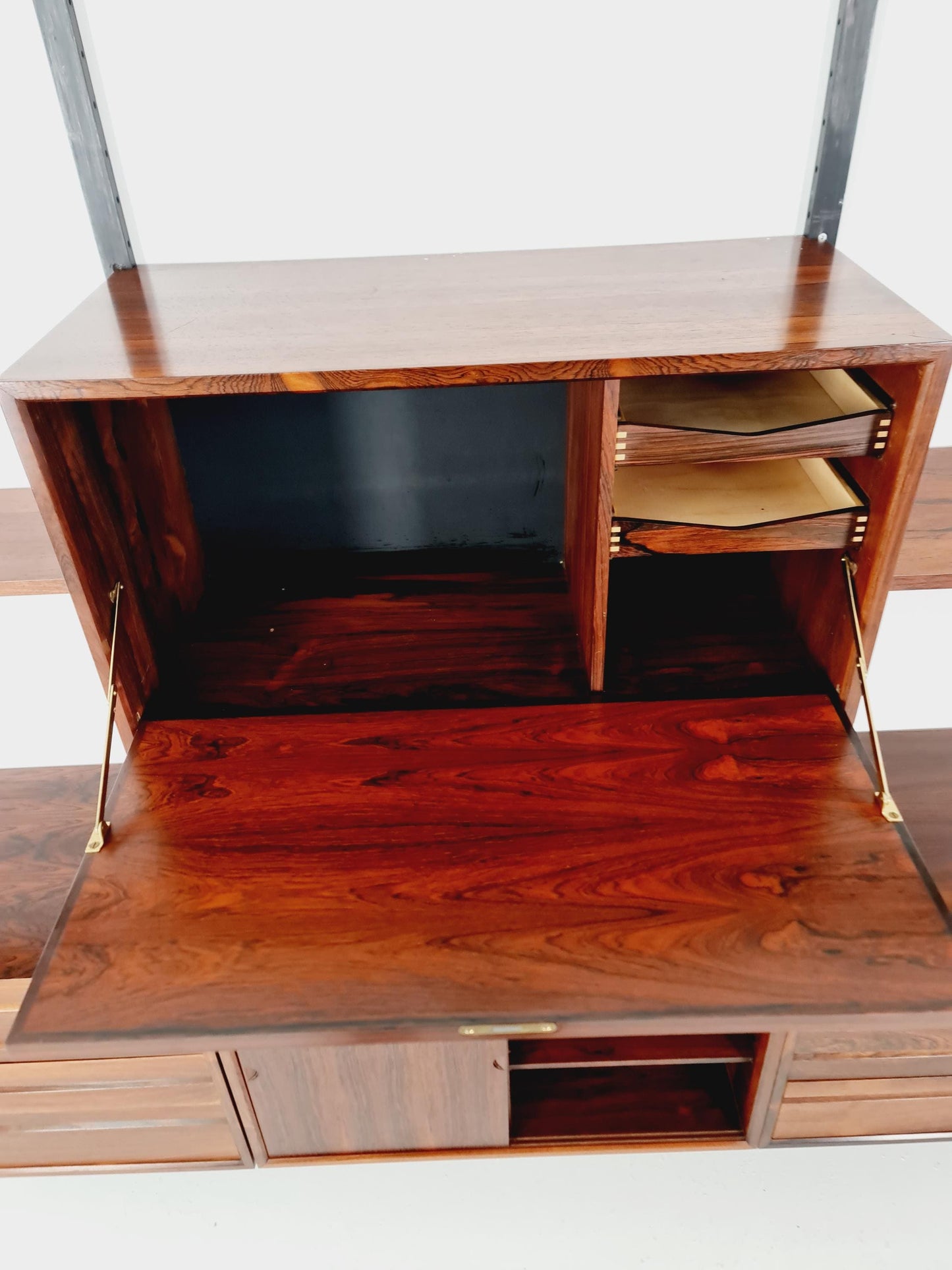 Big Mid century Danish Rosewood Wall Unit with 4 cabinets by Poul Cadovius for Cado, Denmark, 1960s
