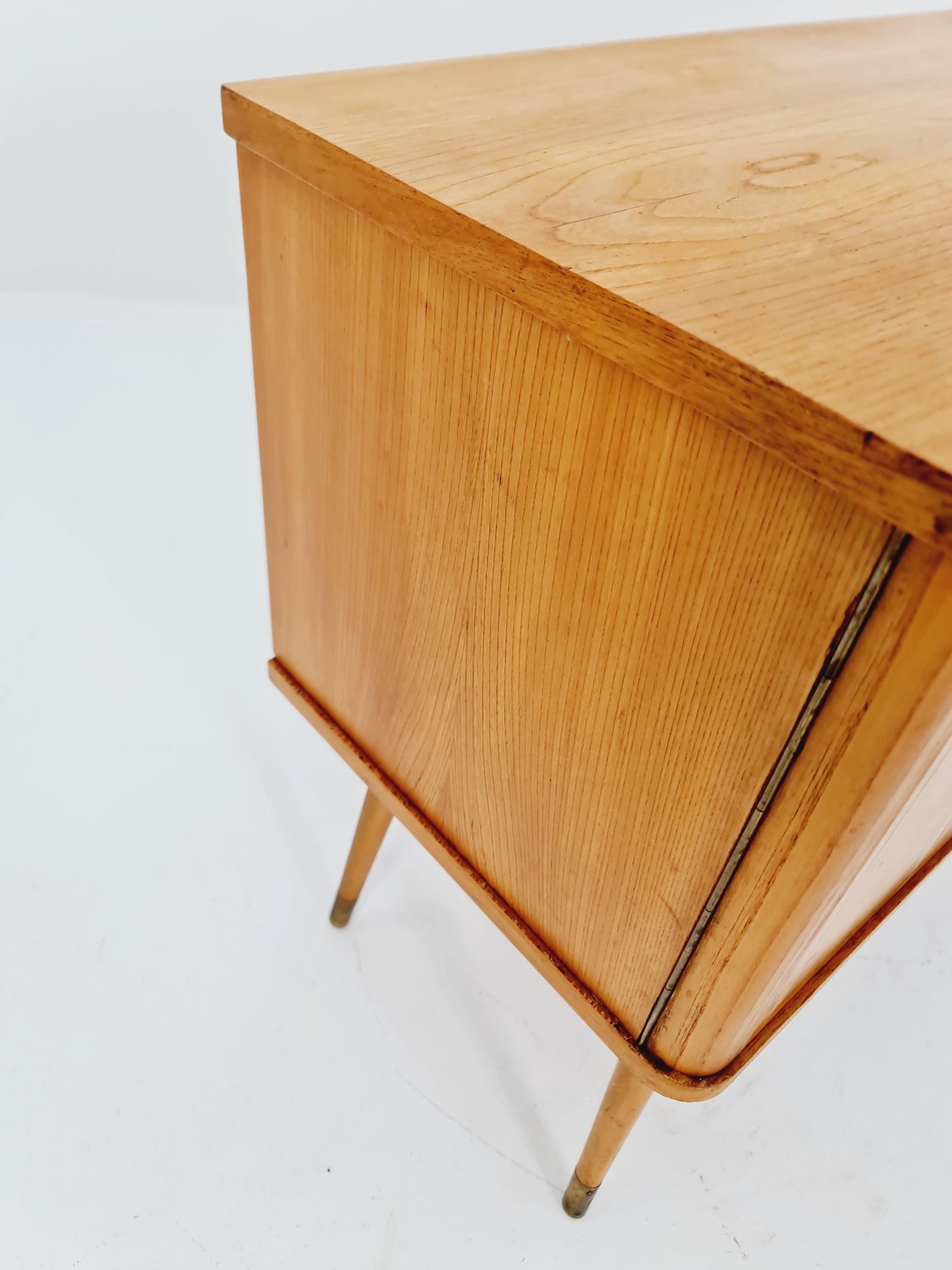 German mid-century Ash and beech small sideboard /side table, 1950s