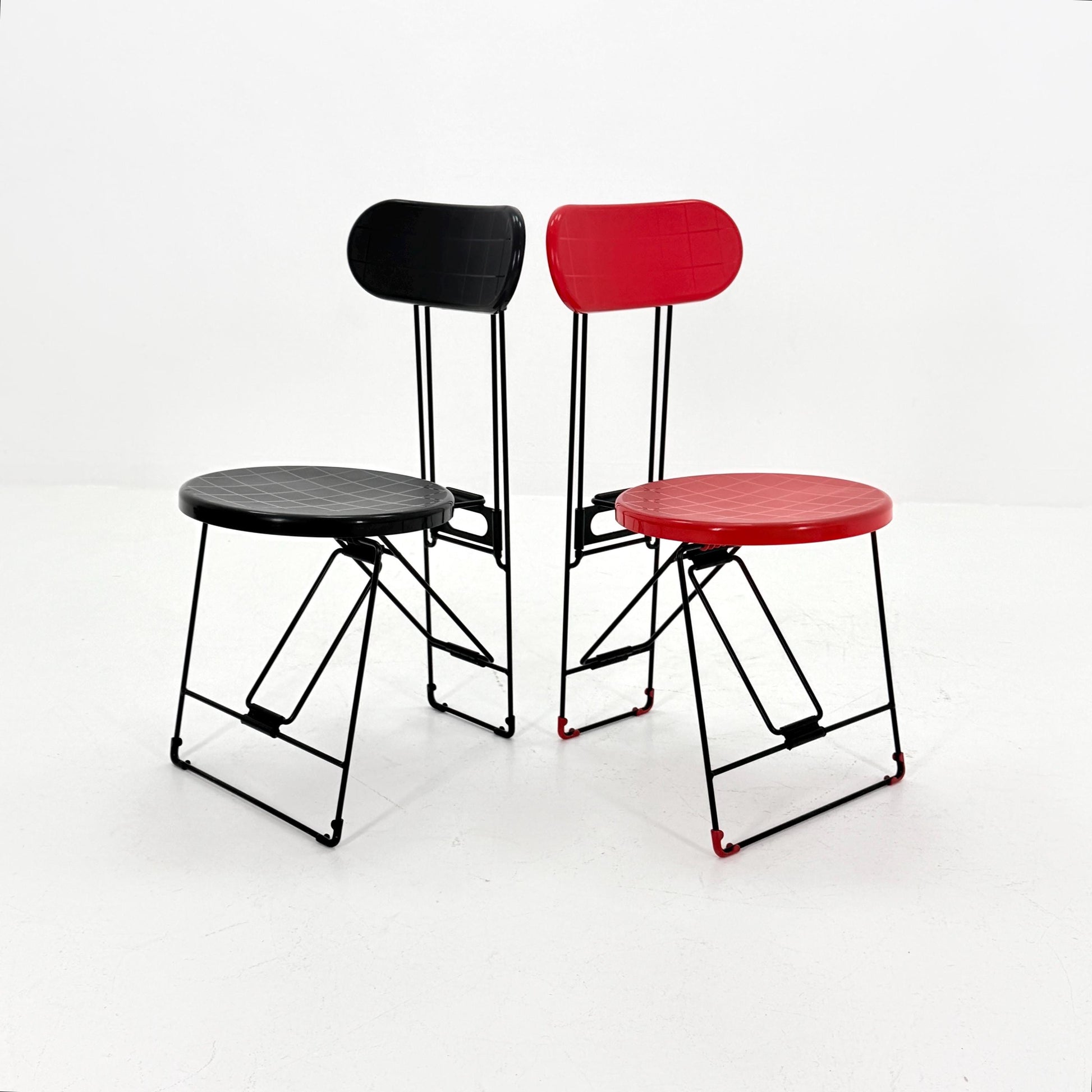 Mid century Red “Cricket” Folding Chairs by Andries Van Onck for Magis, 1983 Italy