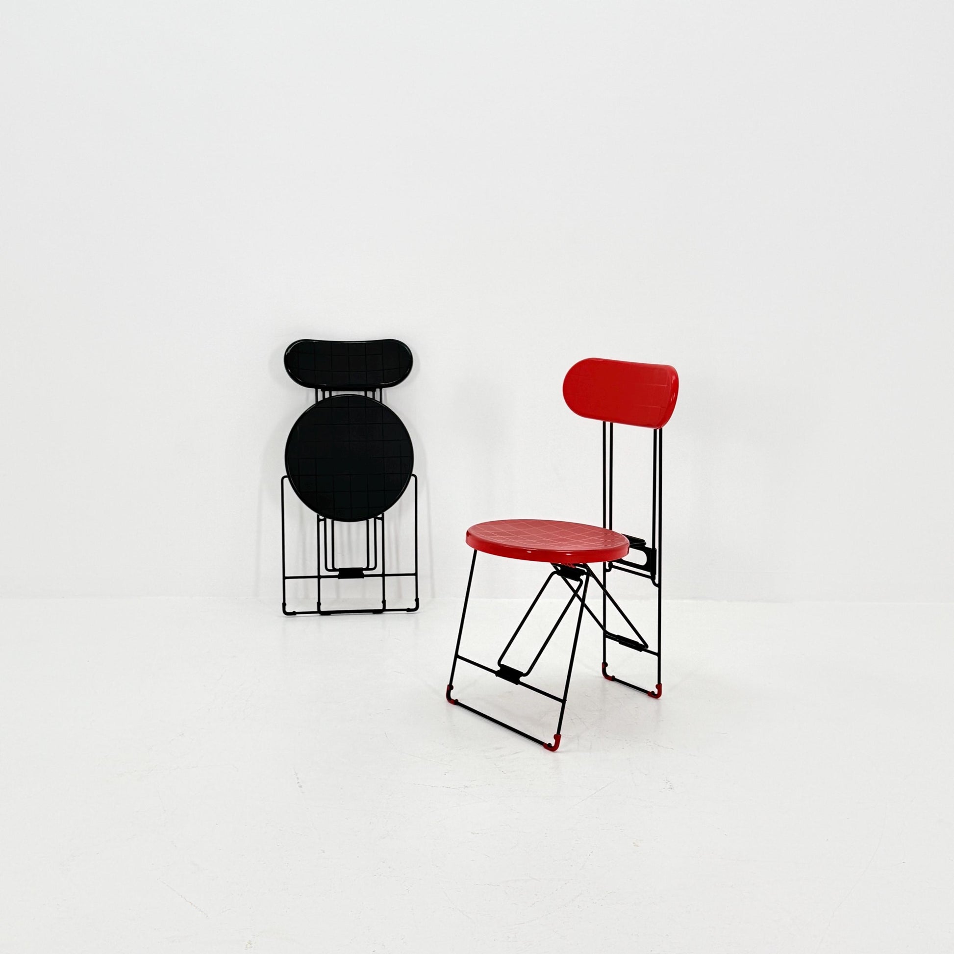 Mid century Red “Cricket” Folding Chairs by Andries Van Onck for Magis, 1983 Italy