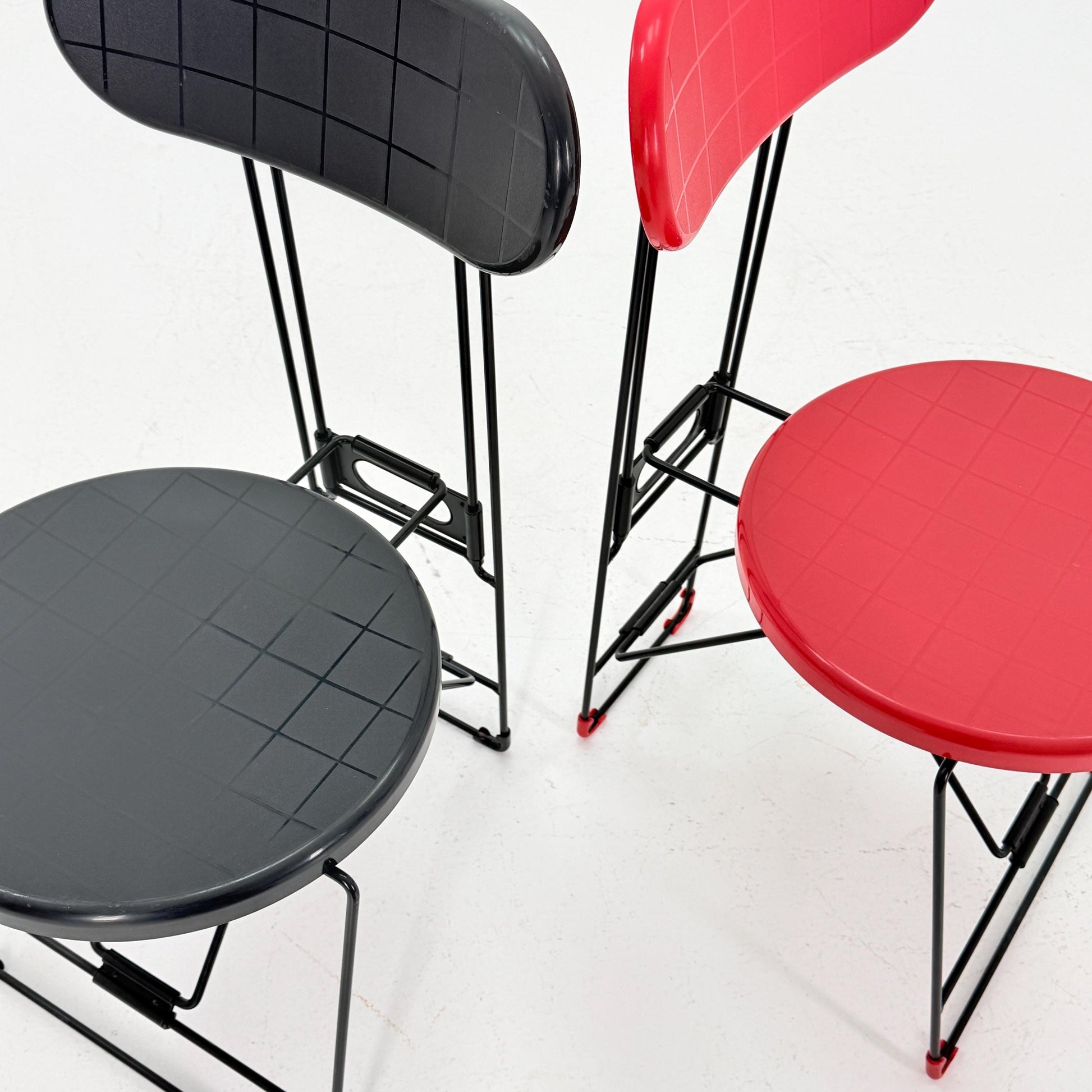 Mid century Red “Cricket” Folding Chairs by Andries Van Onck for Magis, 1983 Italy