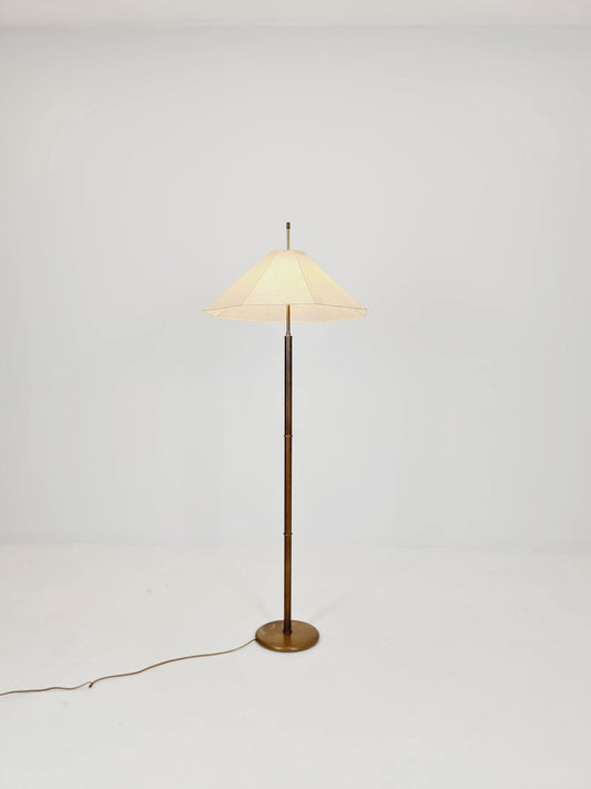 Mid century Super rare brass & Cocoon Floor lamp by goldkant , Germany , 1960s