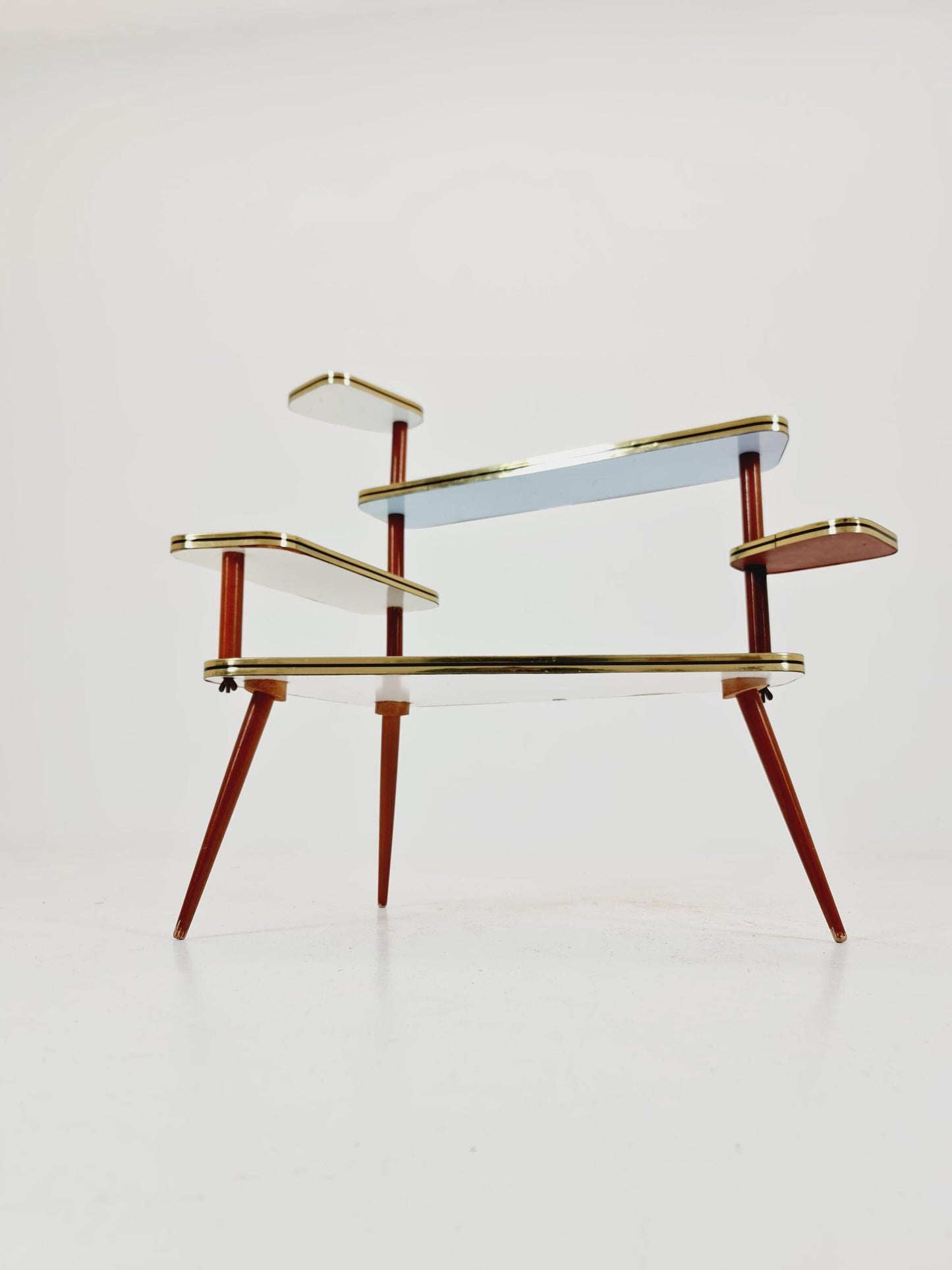 Big 1950s German Plant Stand, Colorful Vintage Mid-Century Minimalist Indoor Plant Stand Side Table Retro flower table