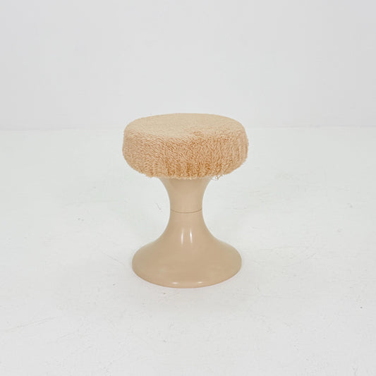 Mid century Space age beige Emsa Tulip stool Germany 1970s