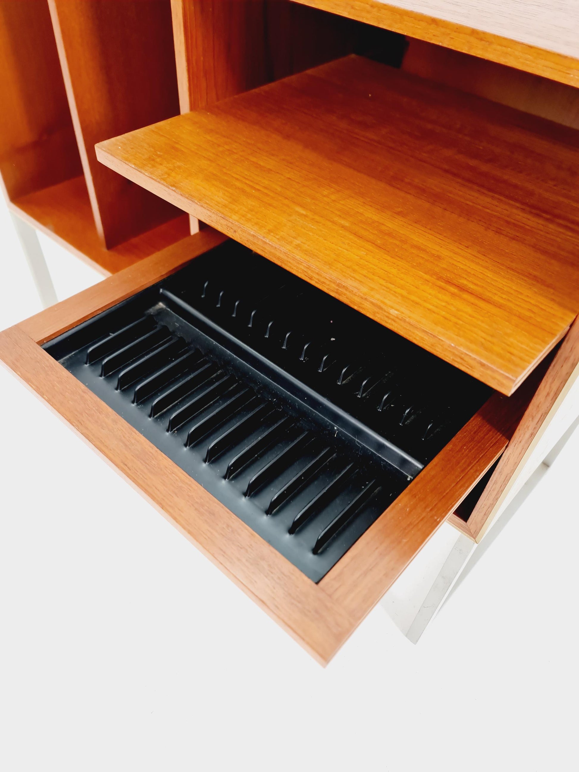 Mid century Danish teak hallway cabinet, Record cabinet By Bang &Olufsen 1960s