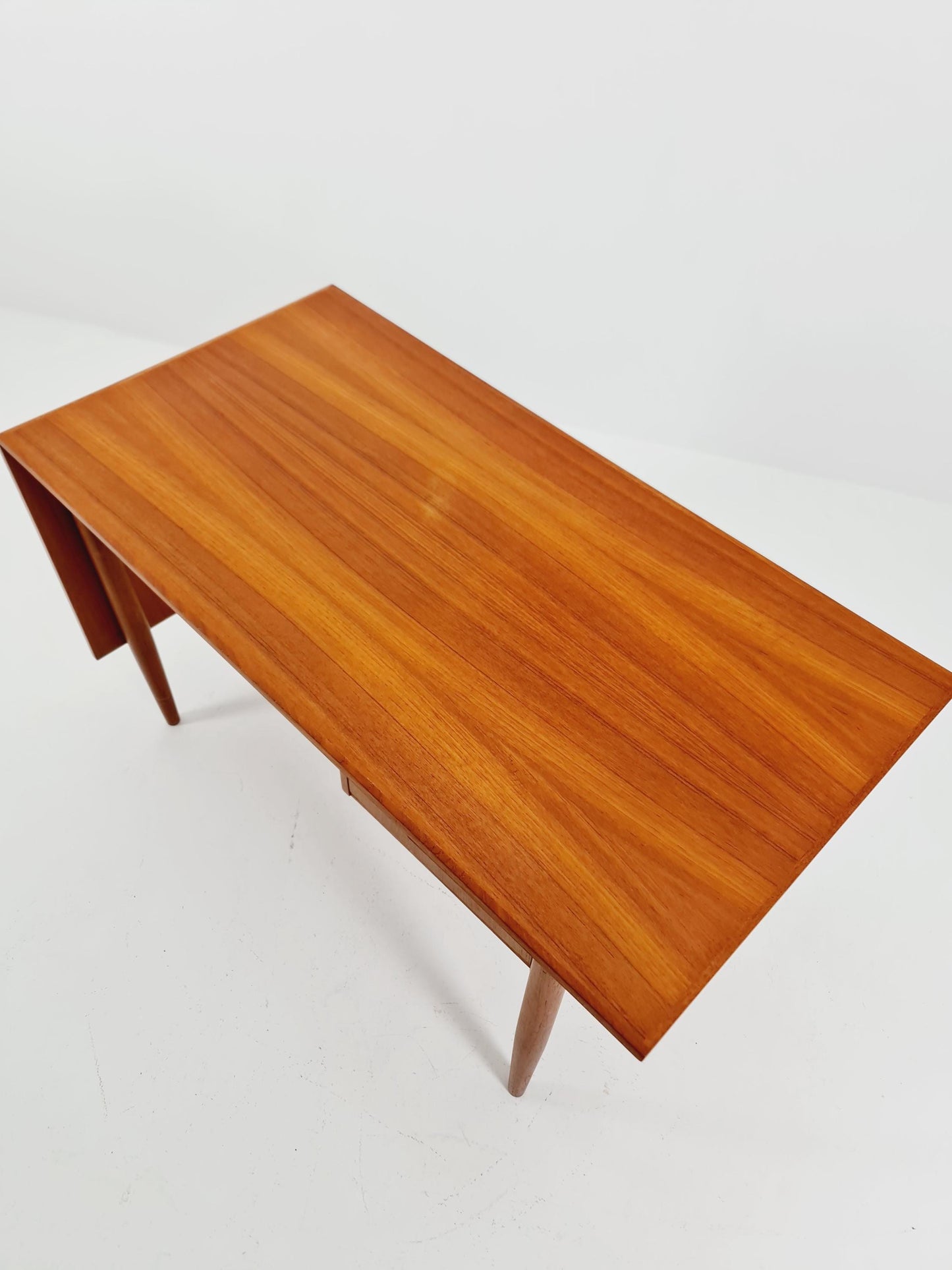 Mid century Danish leaf Drop teak desk By Gunnar Nielsen Tibergaard , 1960s