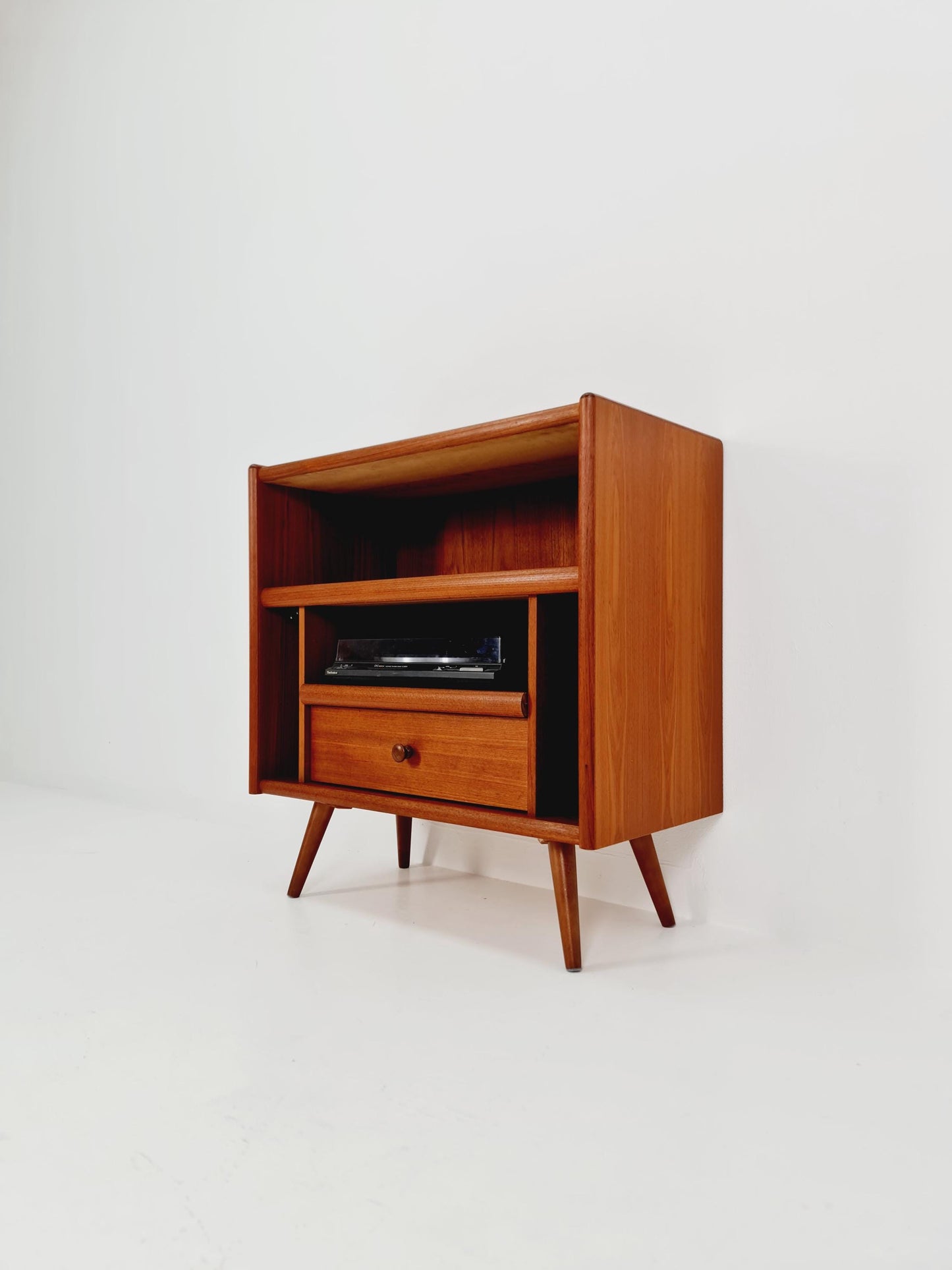 Mid century Solid Danish teak hallway cabinet, Record cabinet By Dyrlund 1960s