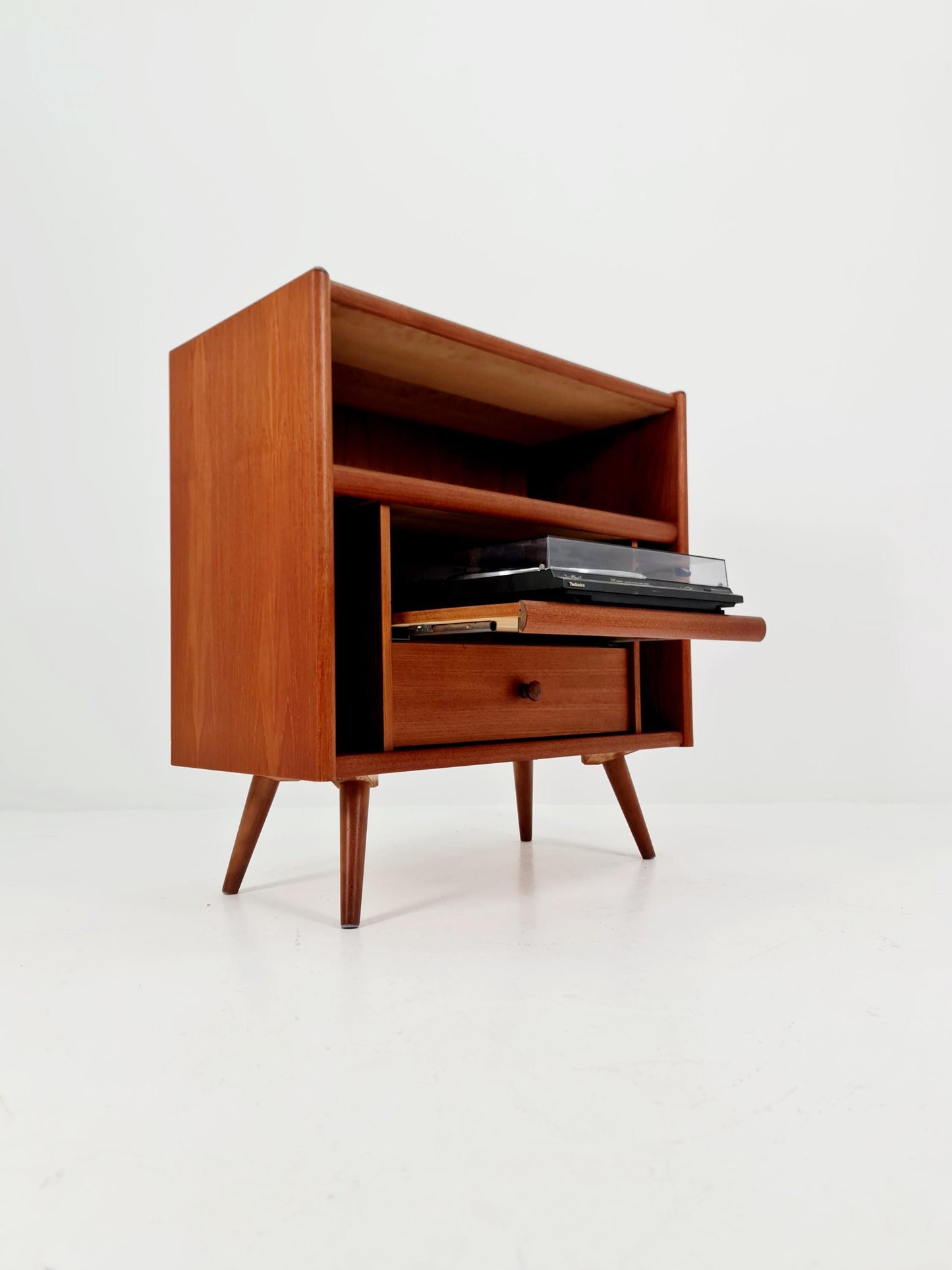 Mid century Solid Danish teak hallway cabinet, Record cabinet By Dyrlund 1960s
