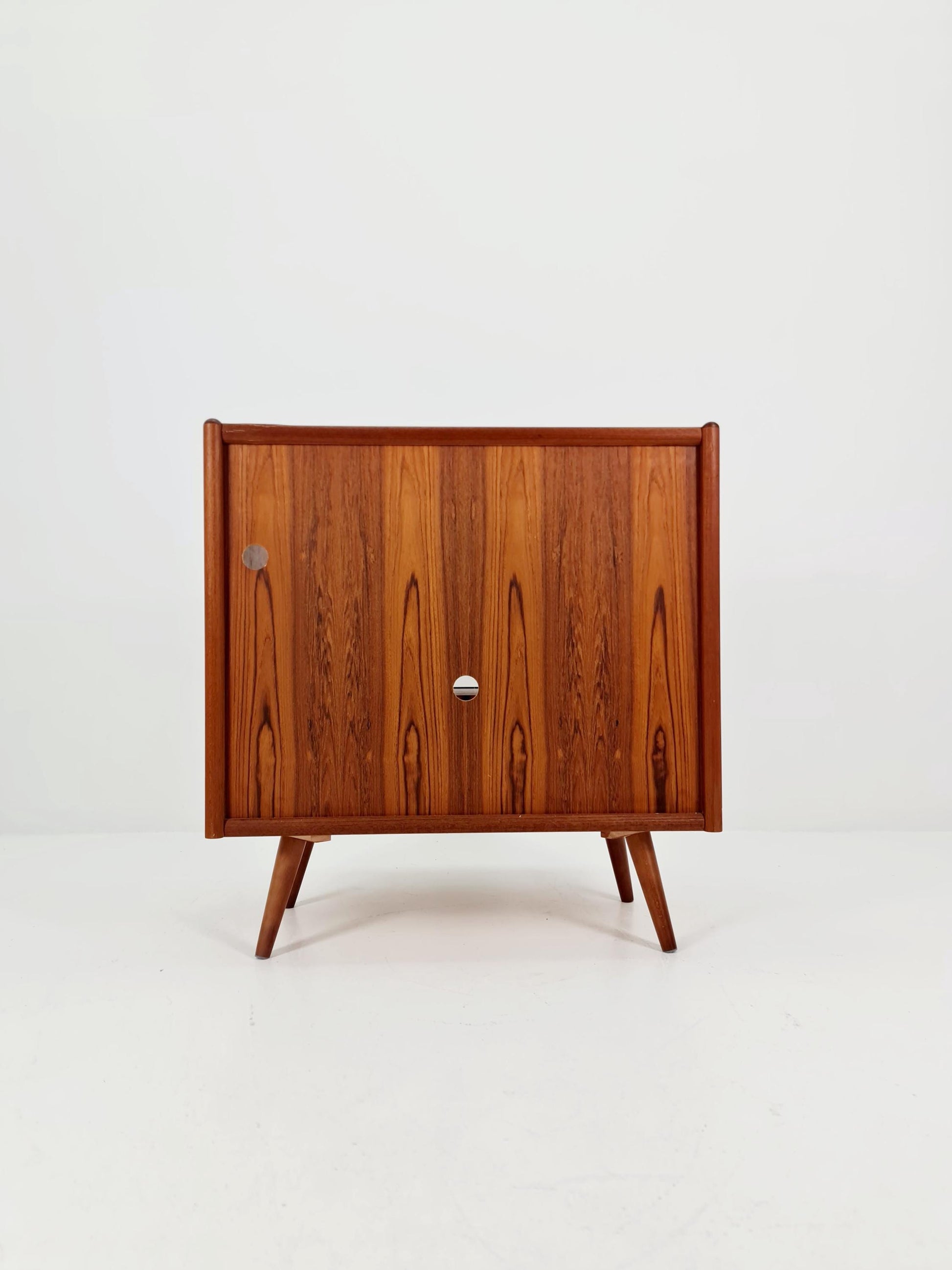 Mid century Solid Danish teak hallway cabinet, Record cabinet By Dyrlund 1960s