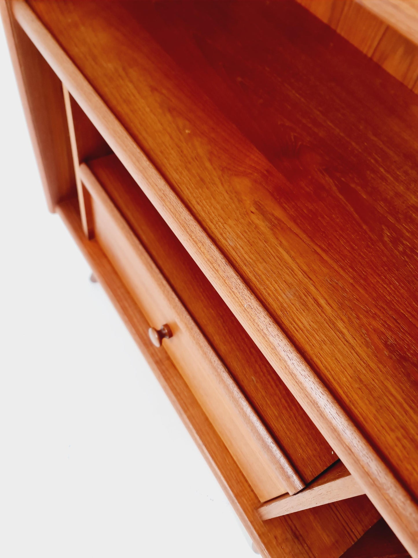 Mid century Solid Danish teak hallway cabinet, Record cabinet By Dyrlund 1960s
