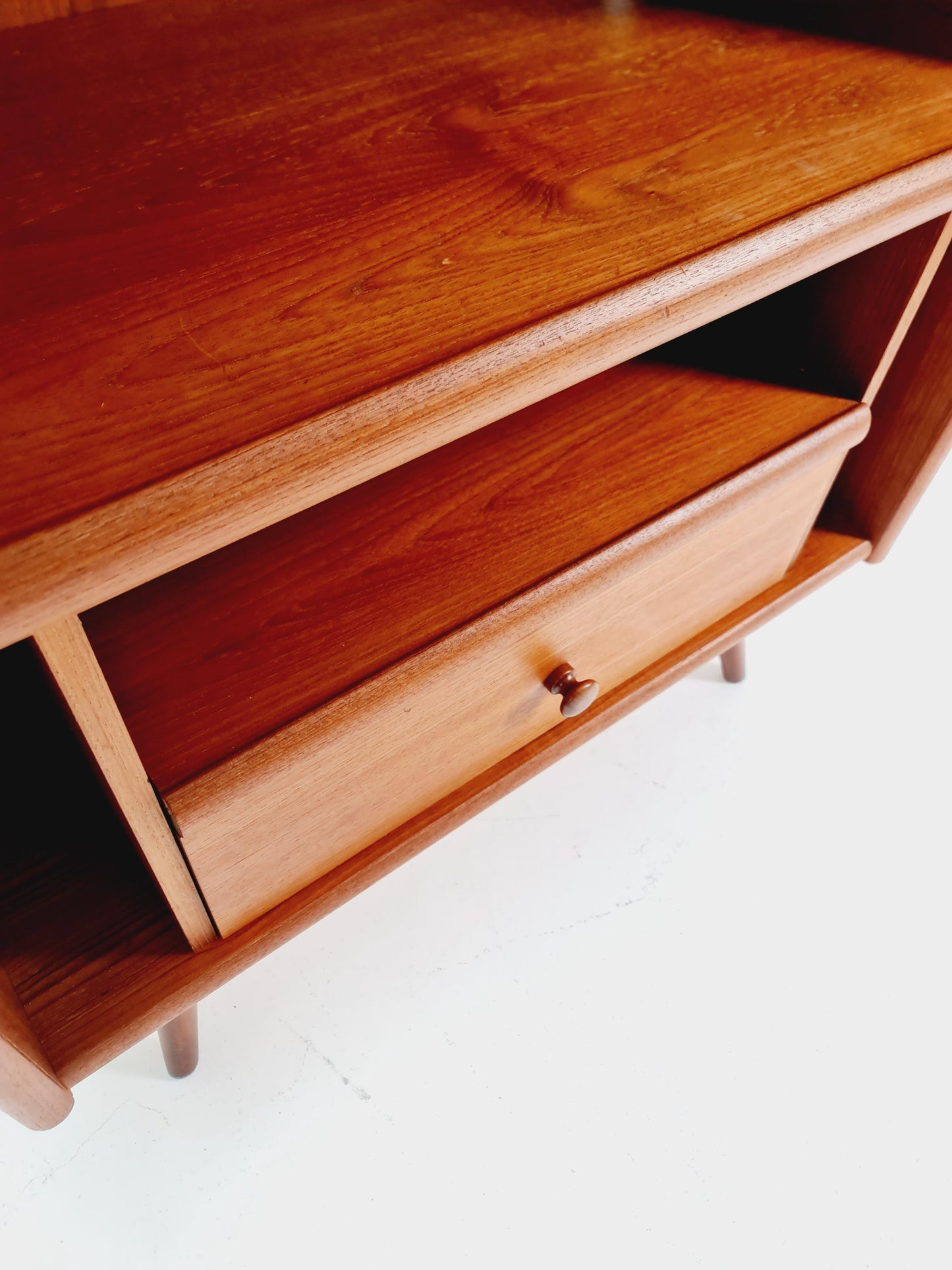 Mid century Solid Danish teak hallway cabinet, Record cabinet By Dyrlund 1960s