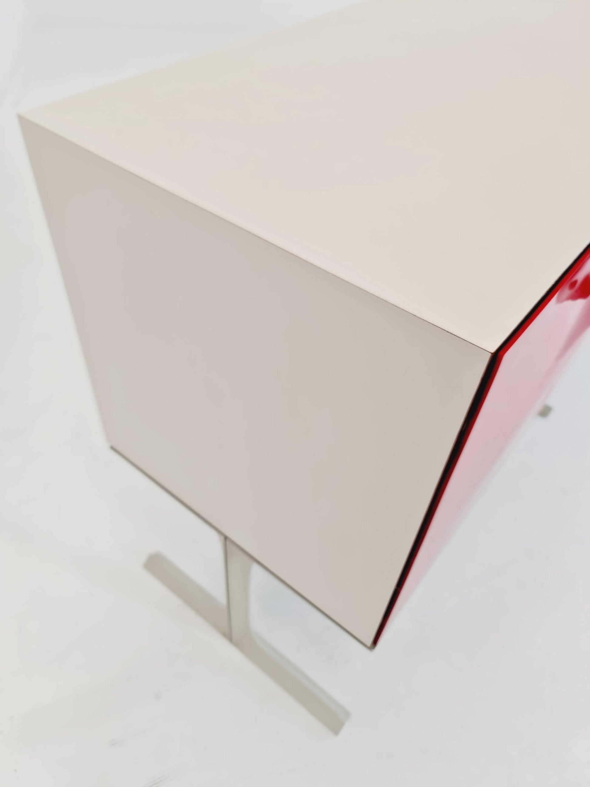 DF2000 Sideboard by Raymond Loewy – Iconic French Design – Red Plastic Doors – 1970s