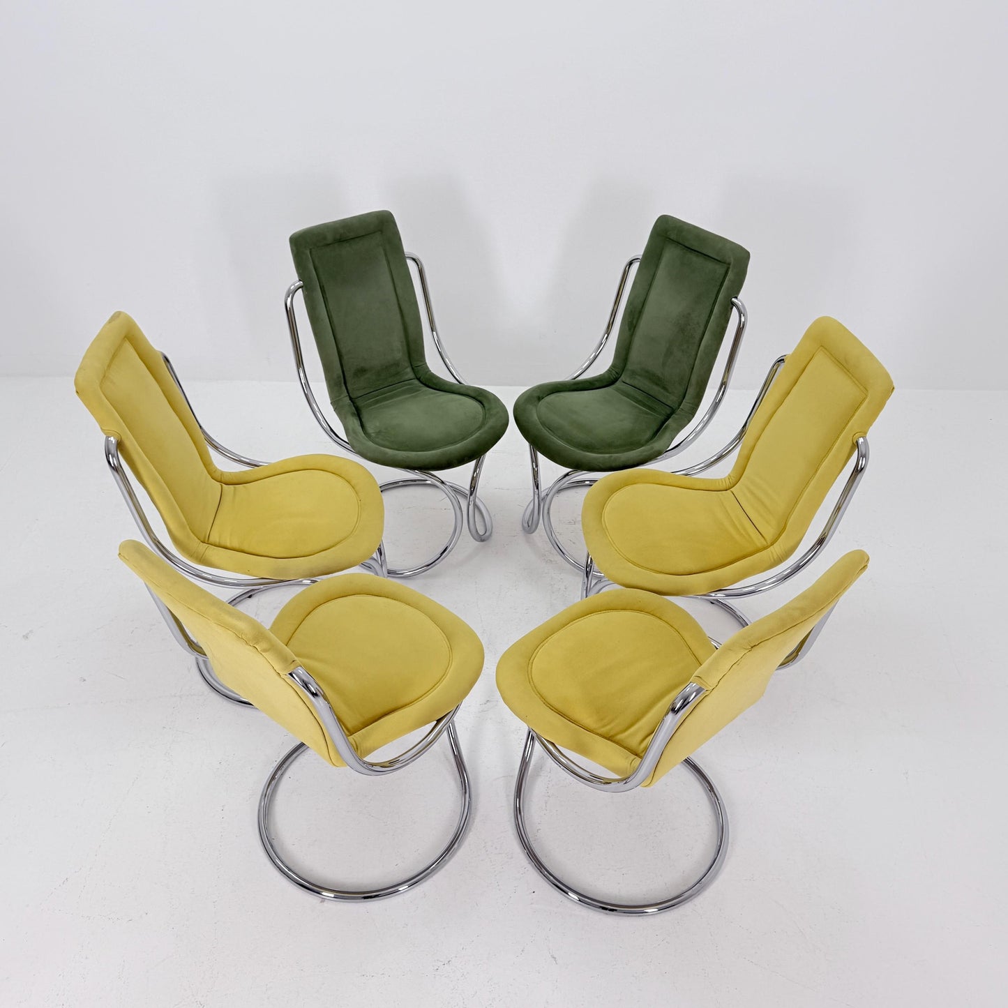 Set of 6 Mid Century Italian Dining Chairs by Tecnosalotto, 1970s
