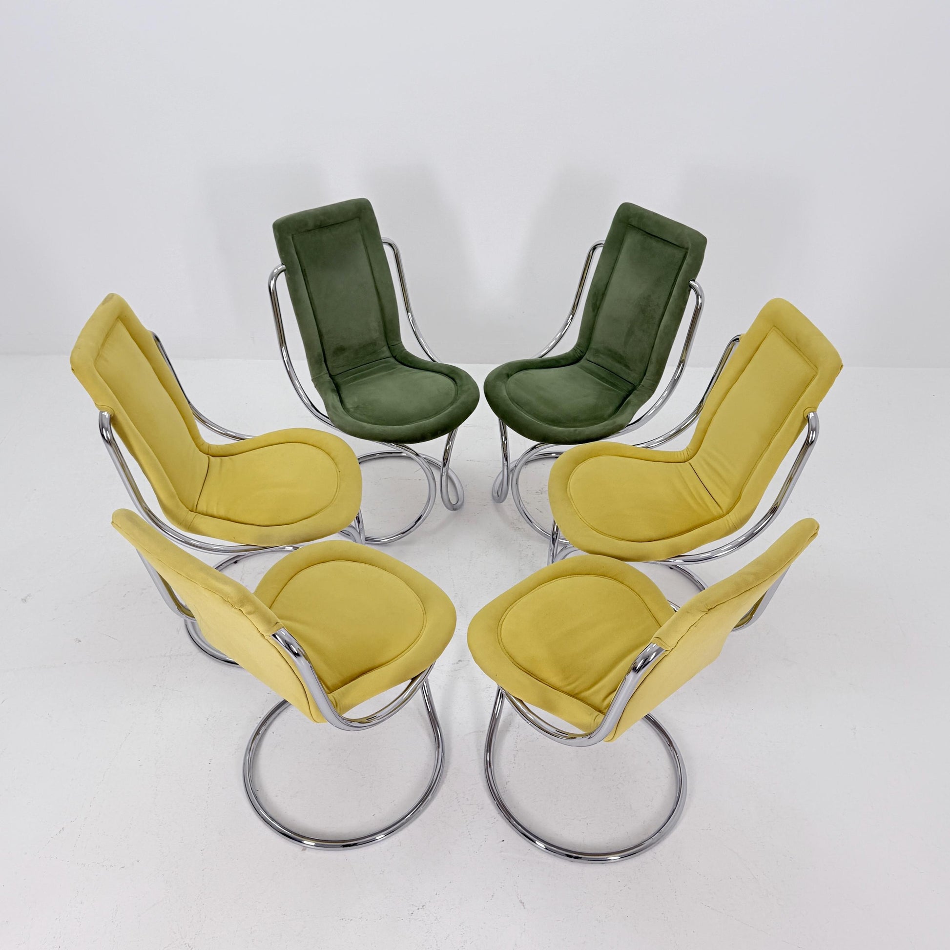 Set of 6 Mid Century Italian Dining Chairs by Tecnosalotto, 1970s
