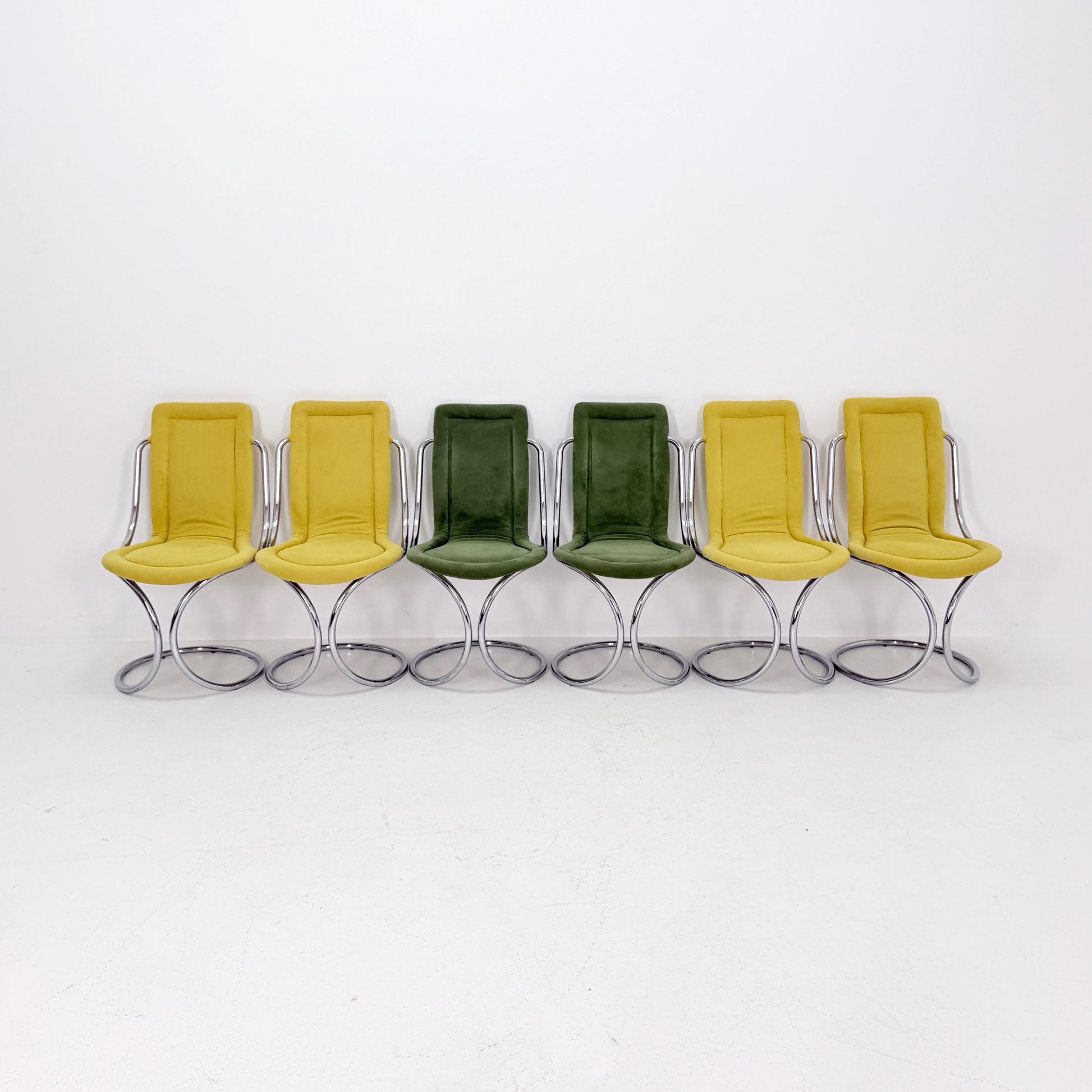 Set of 6 Mid Century Italian Dining Chairs by Tecnosalotto, 1970s