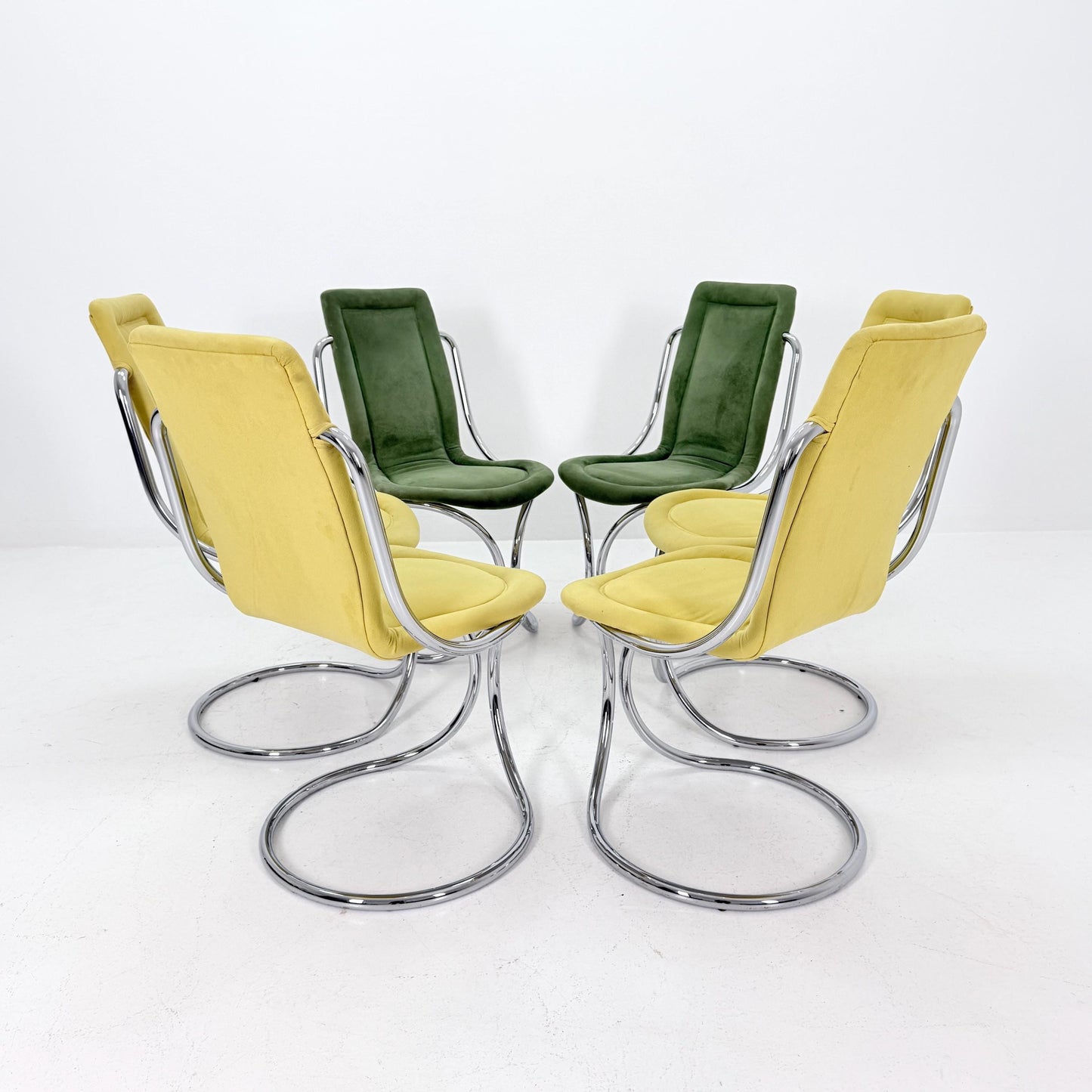 Set of 6 Mid Century Italian Dining Chairs by Tecnosalotto, 1970s
