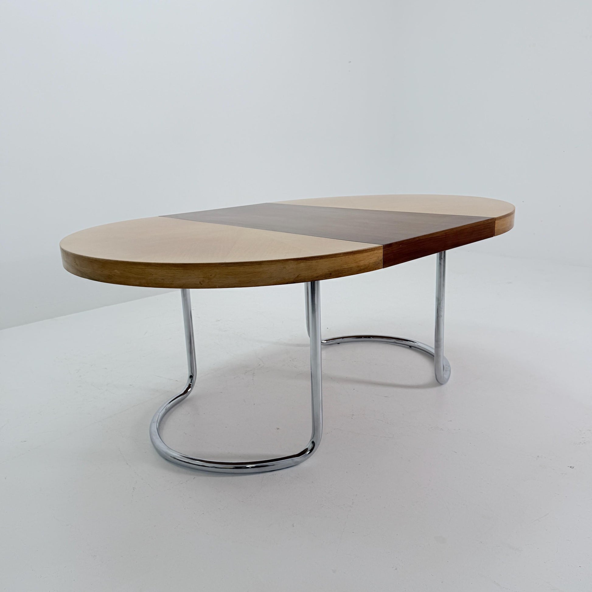 Mid Century Bauhaus Extendable Round Dining Table by Alma, Germany 1970s