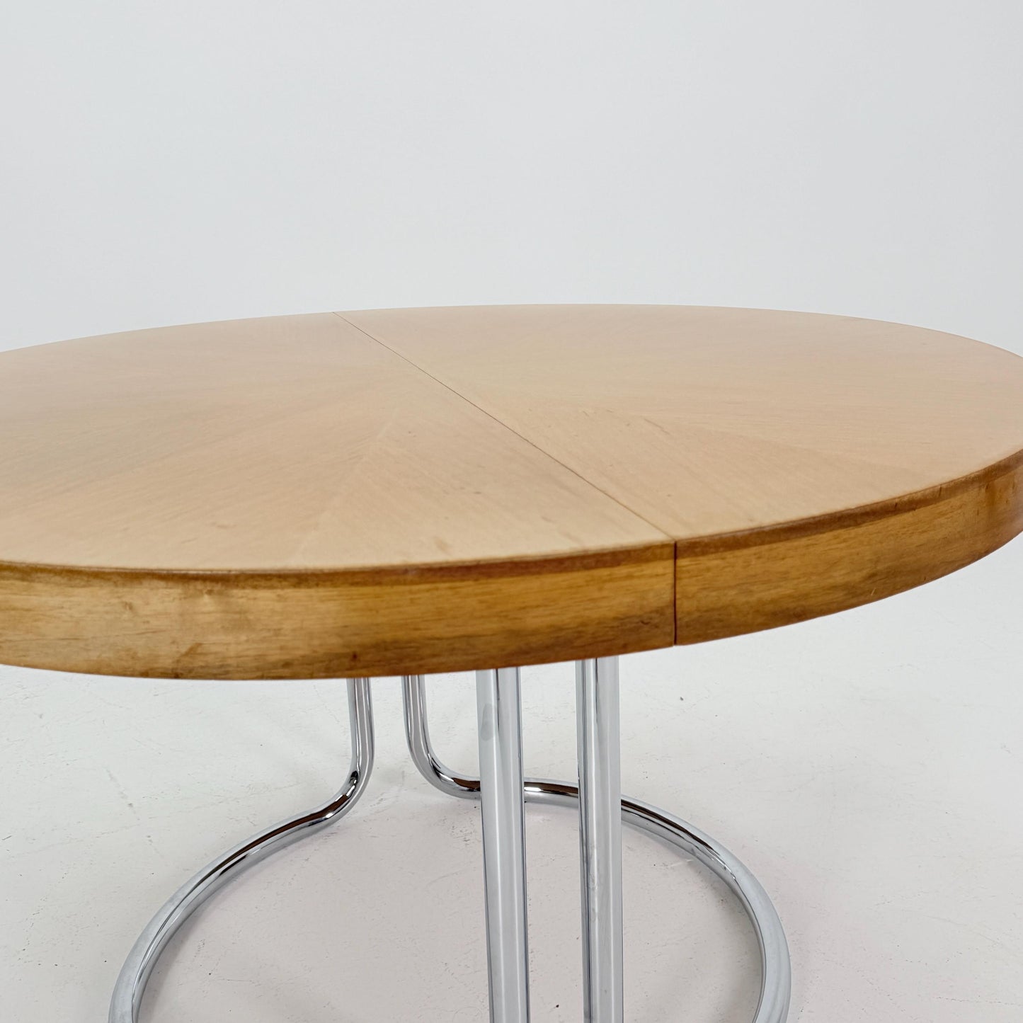 Mid Century Bauhaus Extendable Round Dining Table by Alma, Germany 1970s