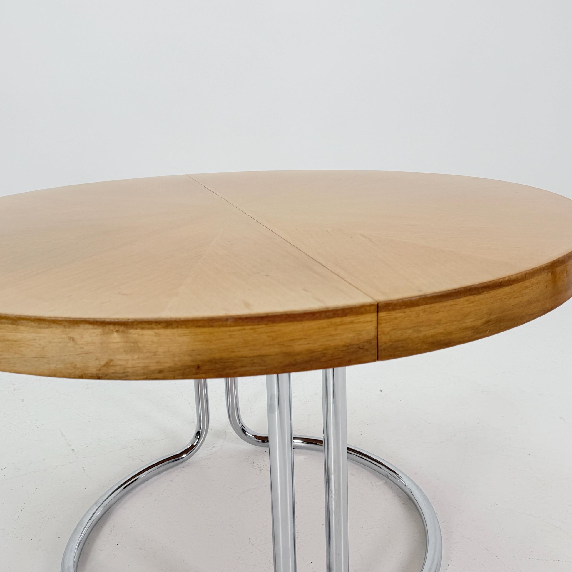 Mid Century Bauhaus Extendable Round Dining Table by Alma, Germany 1970s