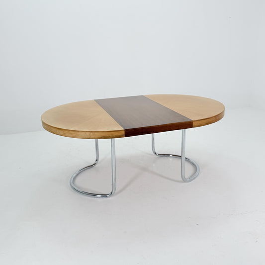 Mid Century Bauhaus Extendable Round Dining Table by Alma, Germany 1970s
