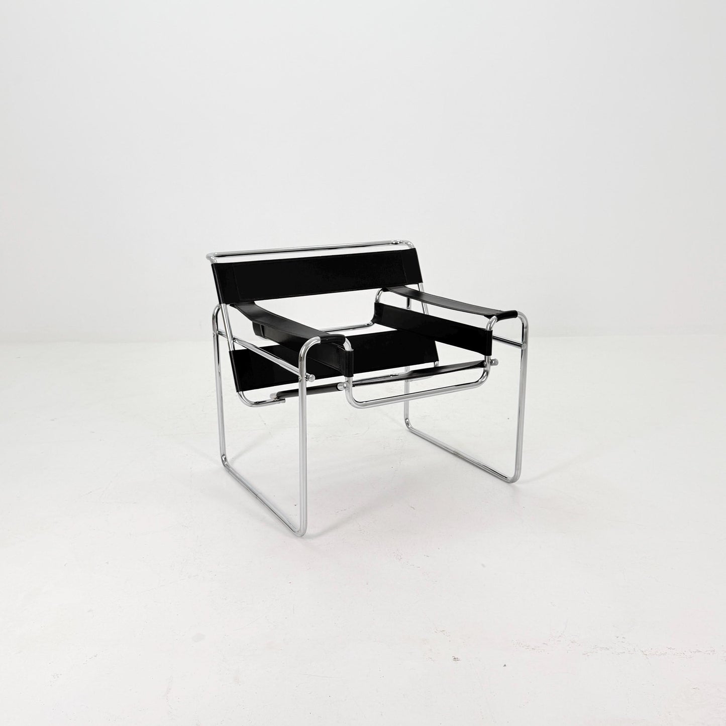 1 of 5 Mid century black B3 armchair WASSILY by Marcel Brauer, 1990s Italy