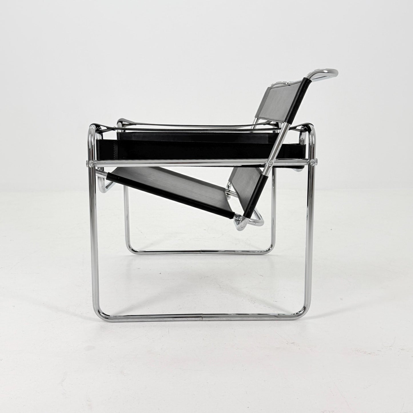 1 of 5 Mid century black B3 armchair WASSILY by Marcel Brauer, 1990s Italy
