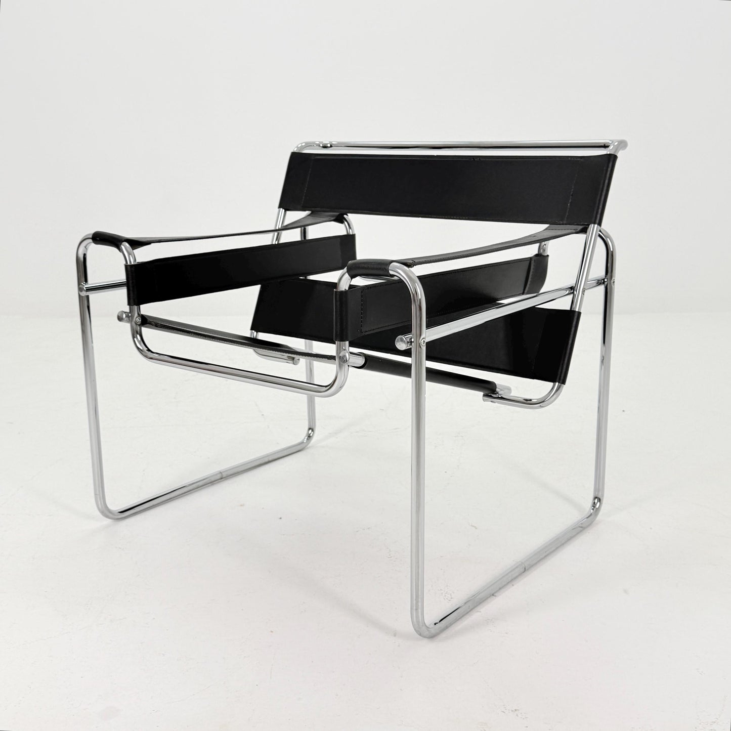 1 of 5 Mid century black B3 armchair WASSILY by Marcel Brauer, 1990s Italy