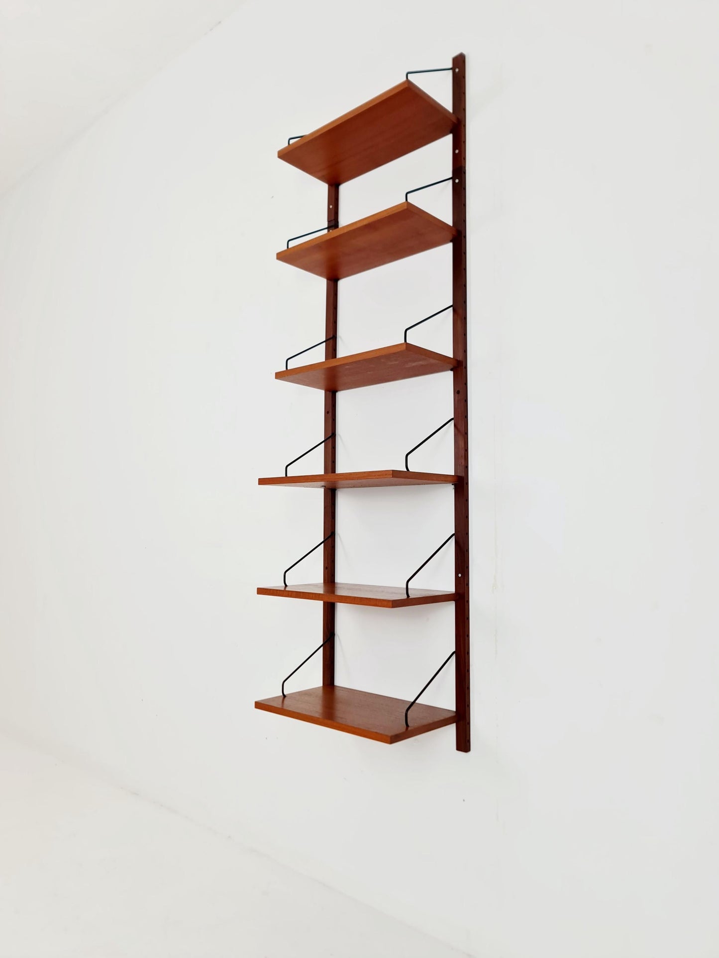 Midcentury Danish Teak Wall-Mounted Shelving Unit, by Royal for Poul Cadovius, 1960s