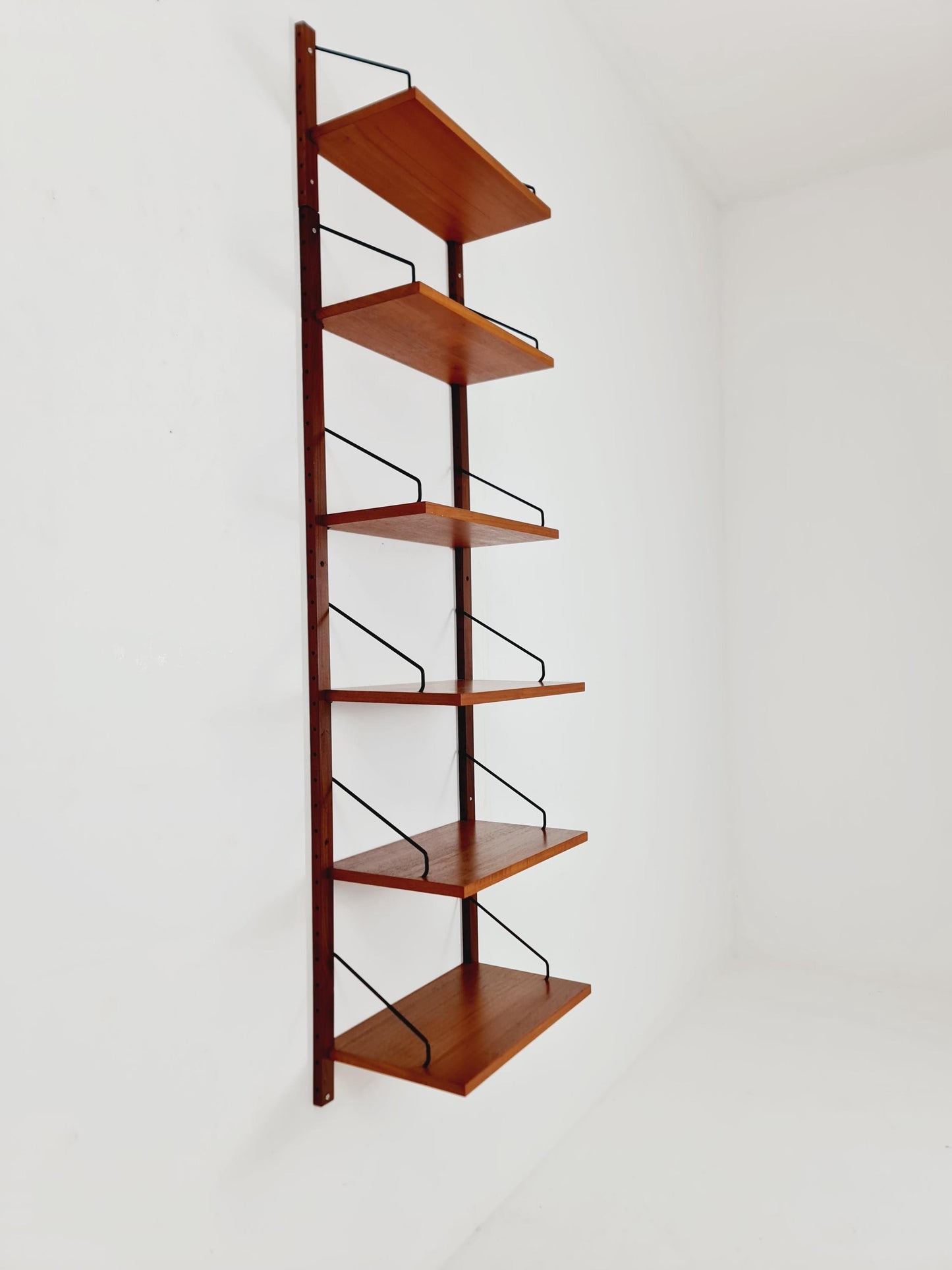 Midcentury Danish Teak Wall-Mounted Shelving Unit, by Royal for Poul Cadovius, 1960s
