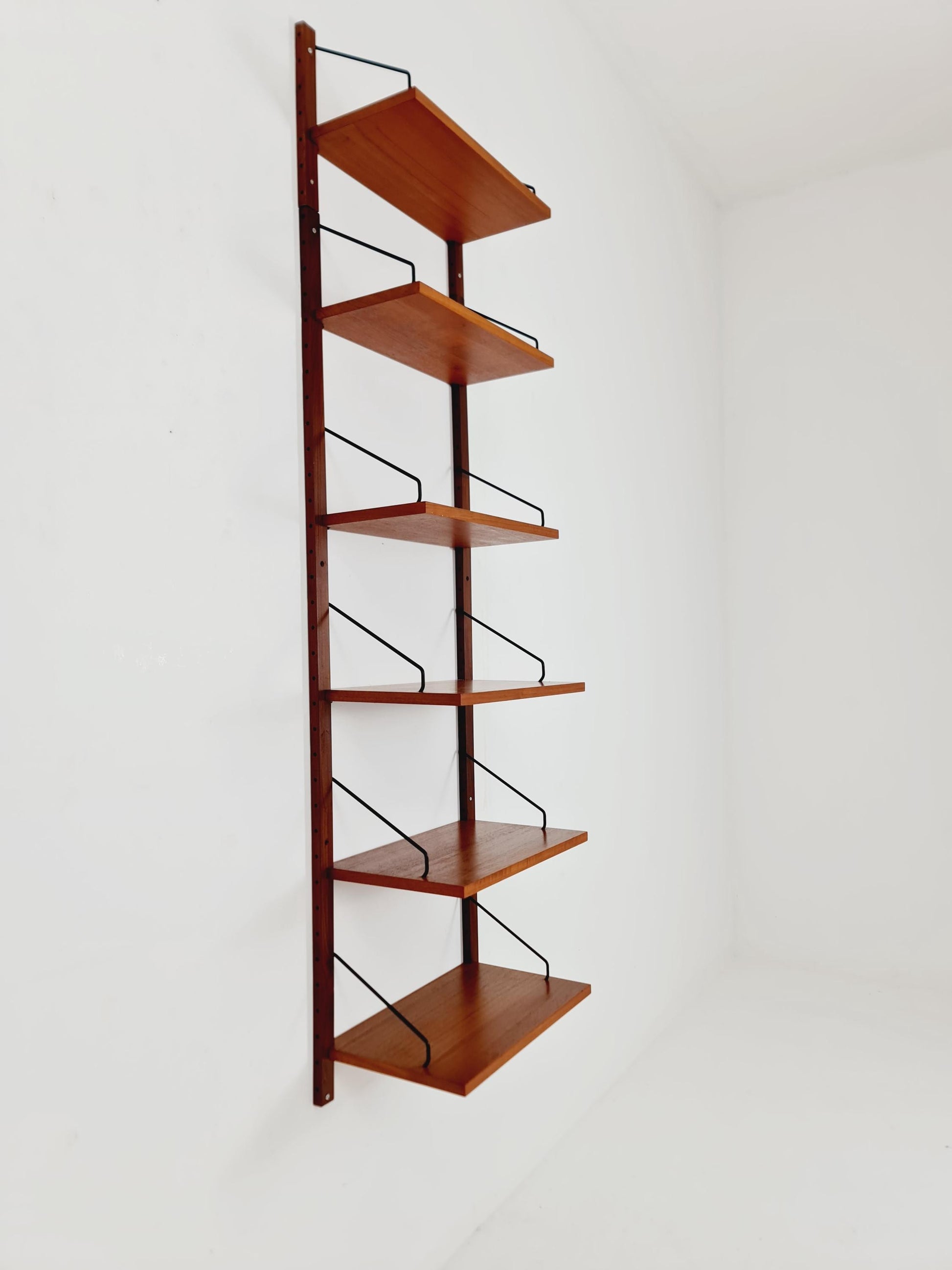 Midcentury Danish Teak Wall-Mounted Shelving Unit, by Royal for Poul Cadovius, 1960s
