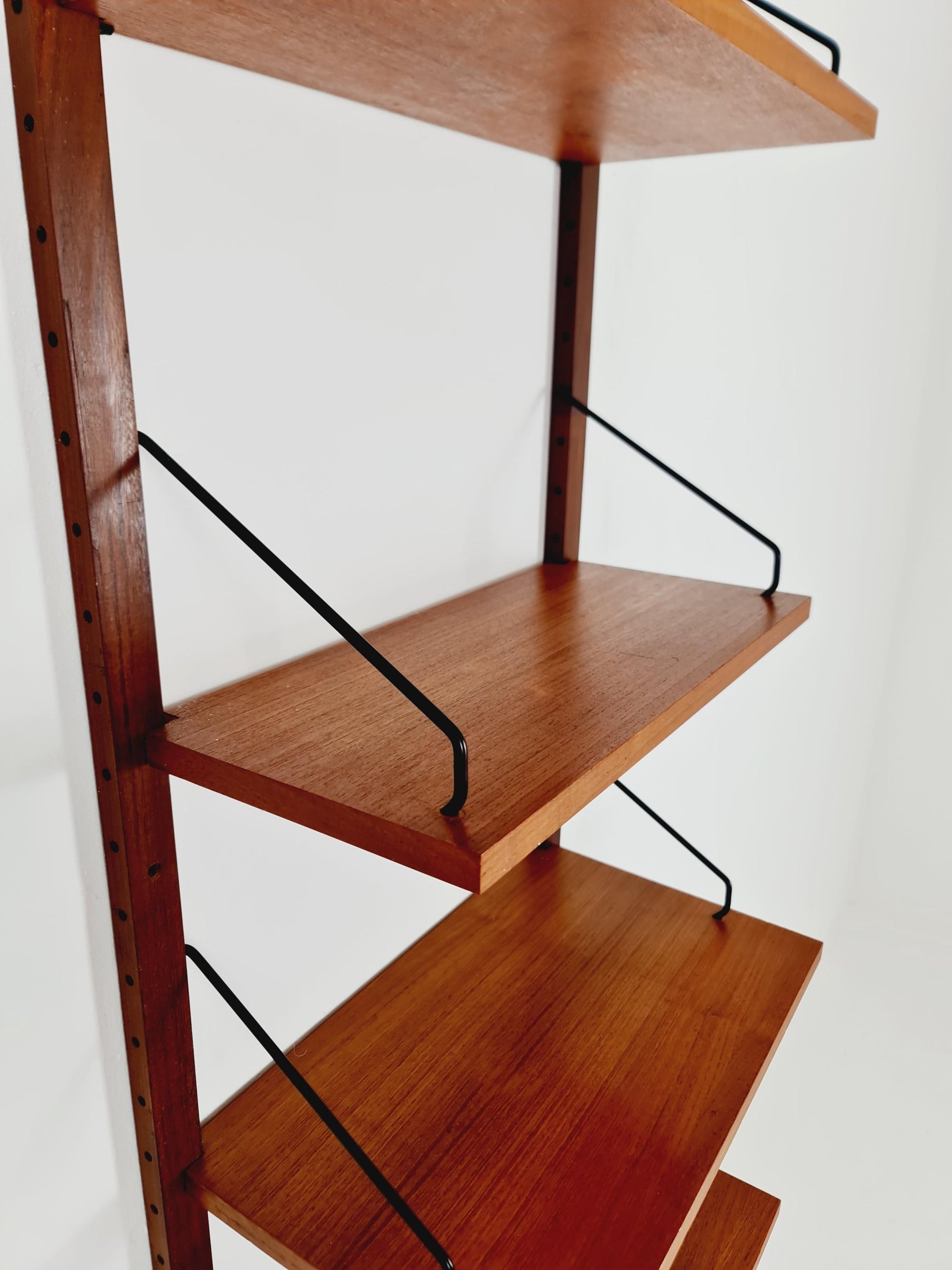 Midcentury Danish Teak Wall-Mounted Shelving Unit, by Royal for Poul Cadovius, 1960s