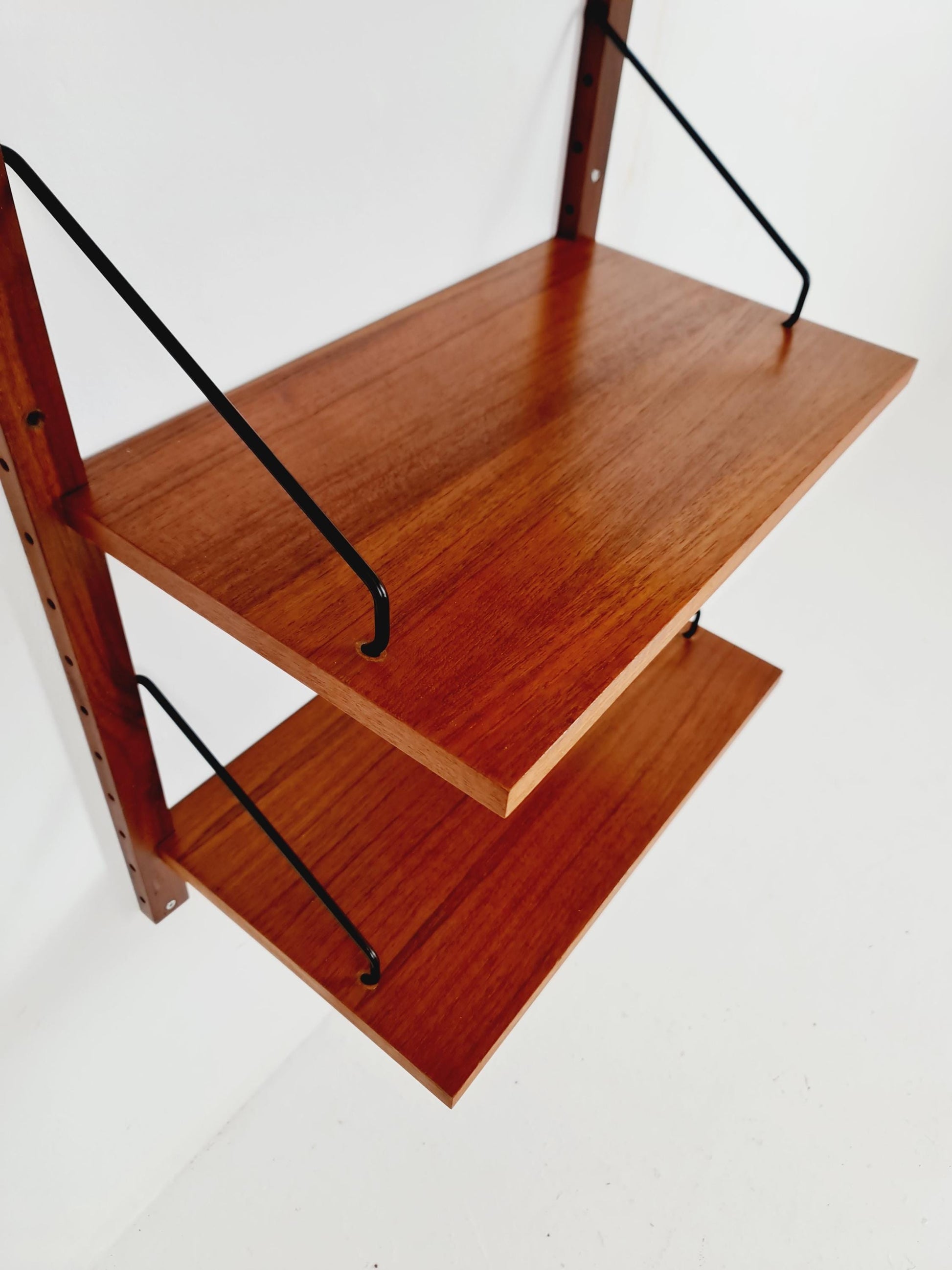 Midcentury Danish Teak Wall-Mounted Shelving Unit, by Royal for Poul Cadovius, 1960s