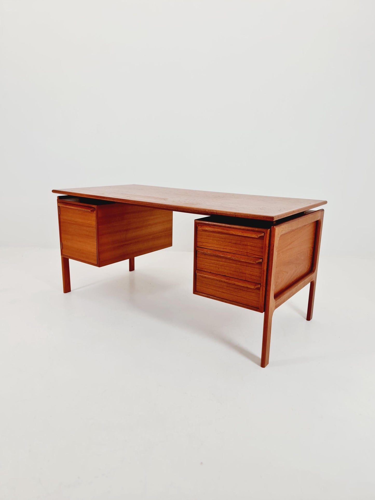 Danish teak Freestanding desk by C.V , Denmark, 1960s