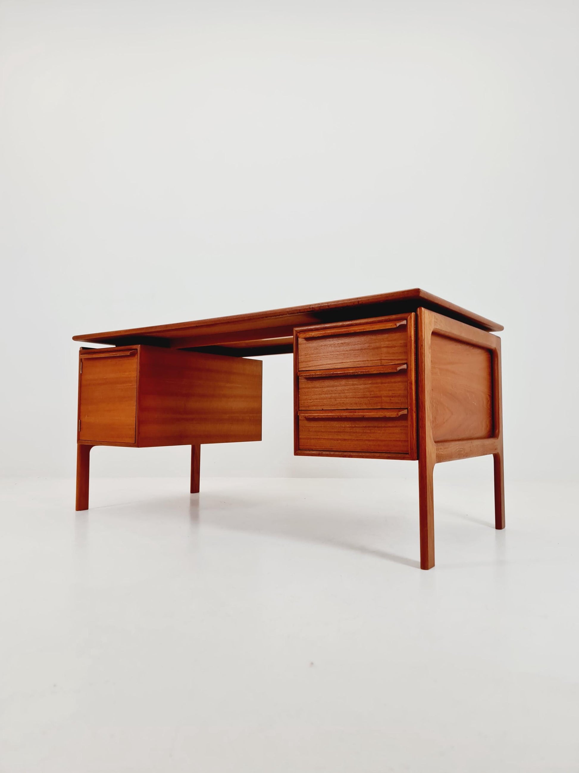 Danish teak Freestanding desk by C.V , Denmark, 1960s