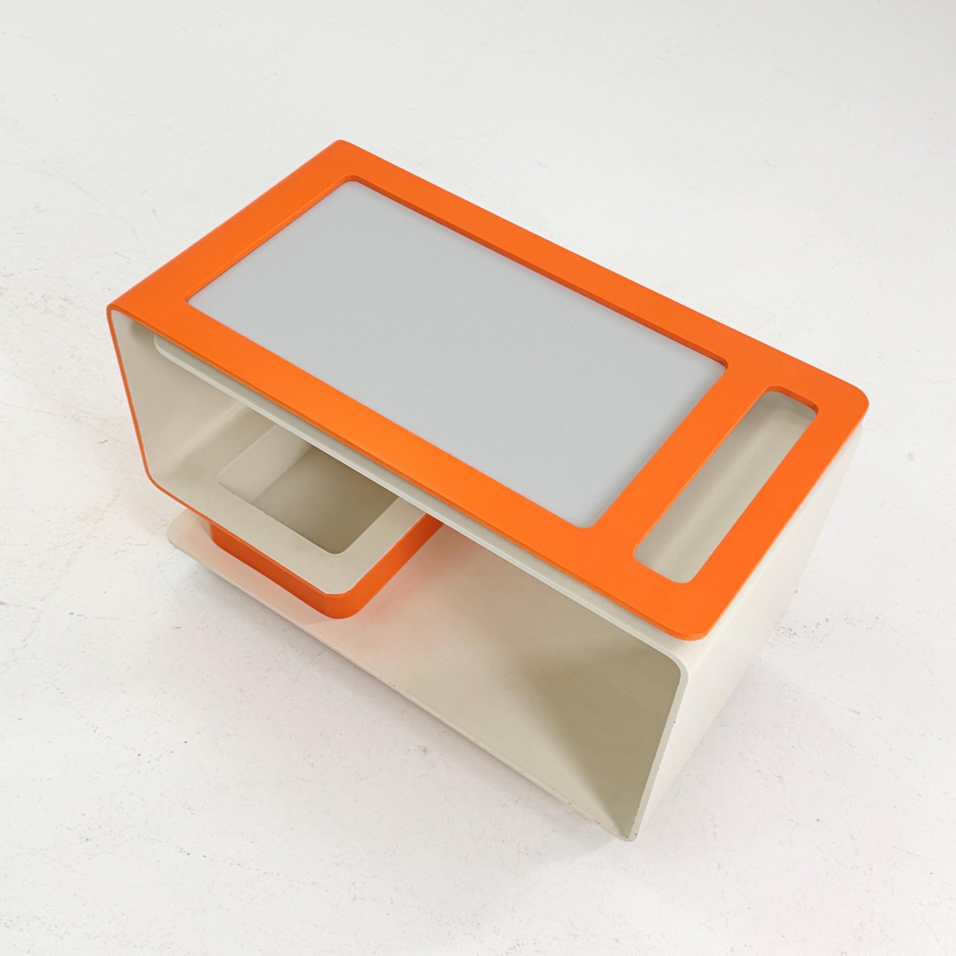 Mid-Century Space Age Orange & White Tea Trolley by John Graz, Germany 1980s