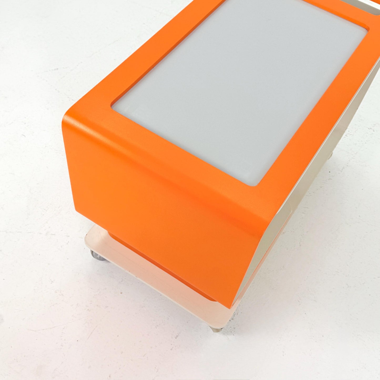 Mid-Century Space Age Orange & White Tea Trolley by John Graz, Germany 1980s