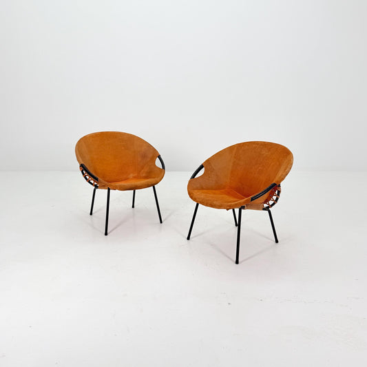 Set of 2 Mid-Century Circle Balloon Chairs by Lusch, manufactured for Lusch & Co., 1960s Germany