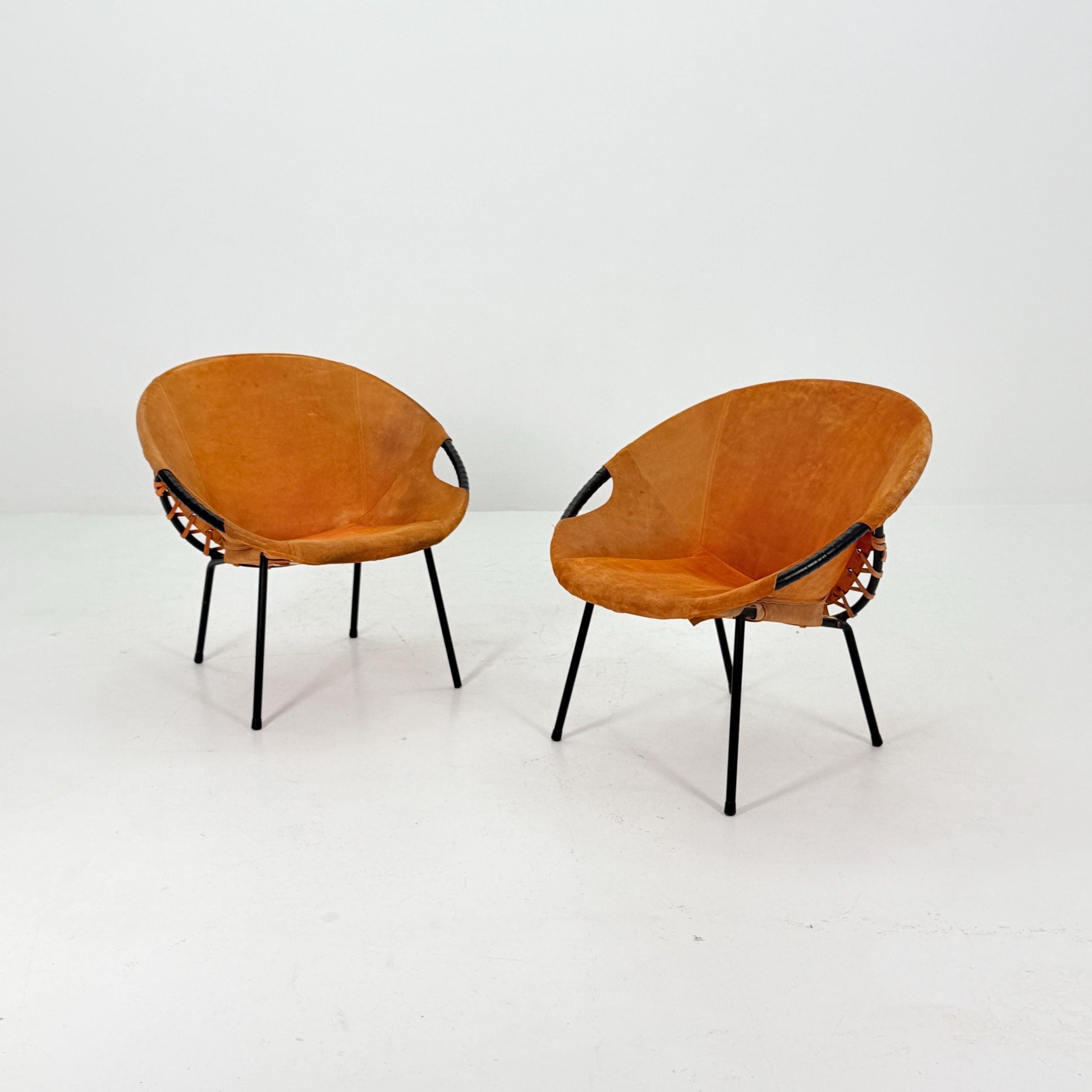 Set of 2 Mid-Century Circle Balloon Chairs by Lusch, manufactured for Lusch & Co., 1960s Germany