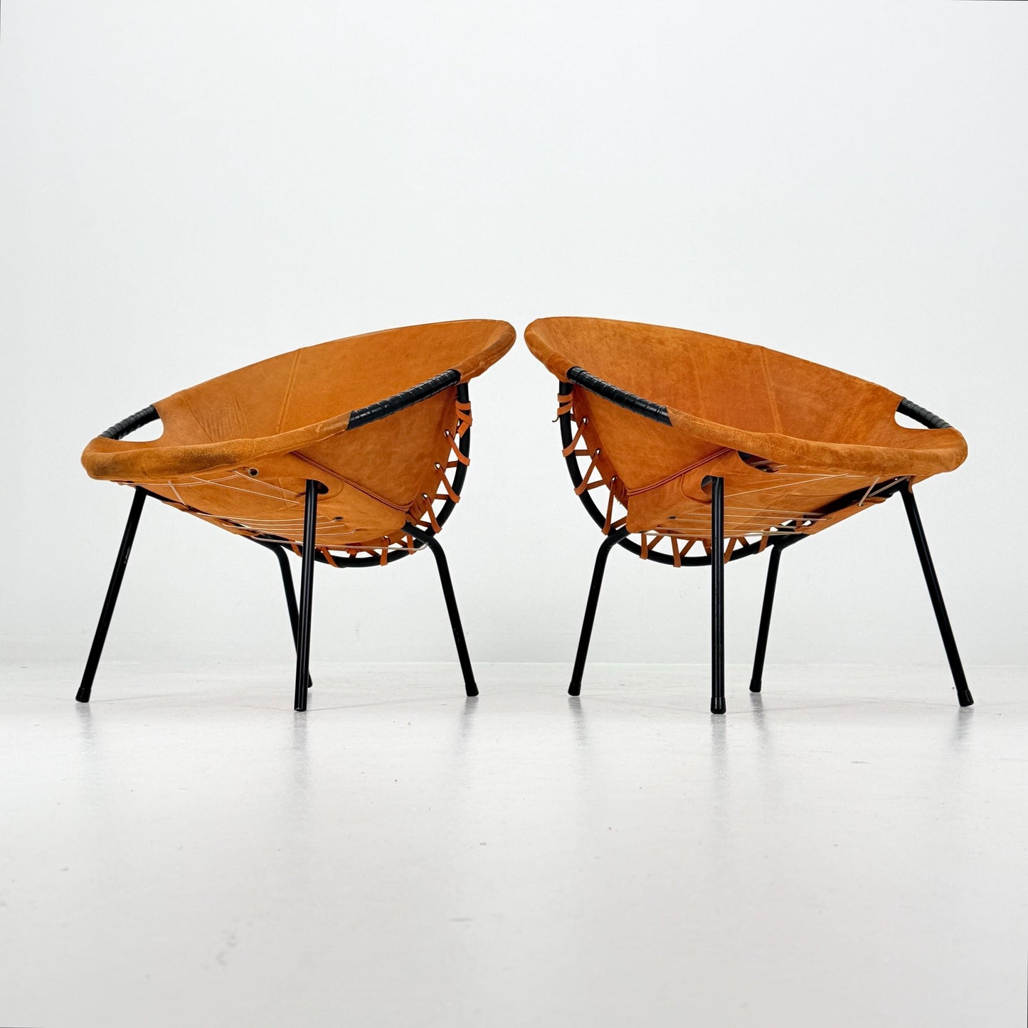 Set of 2 Mid-Century Circle Balloon Chairs by Lusch, manufactured for Lusch & Co., 1960s Germany
