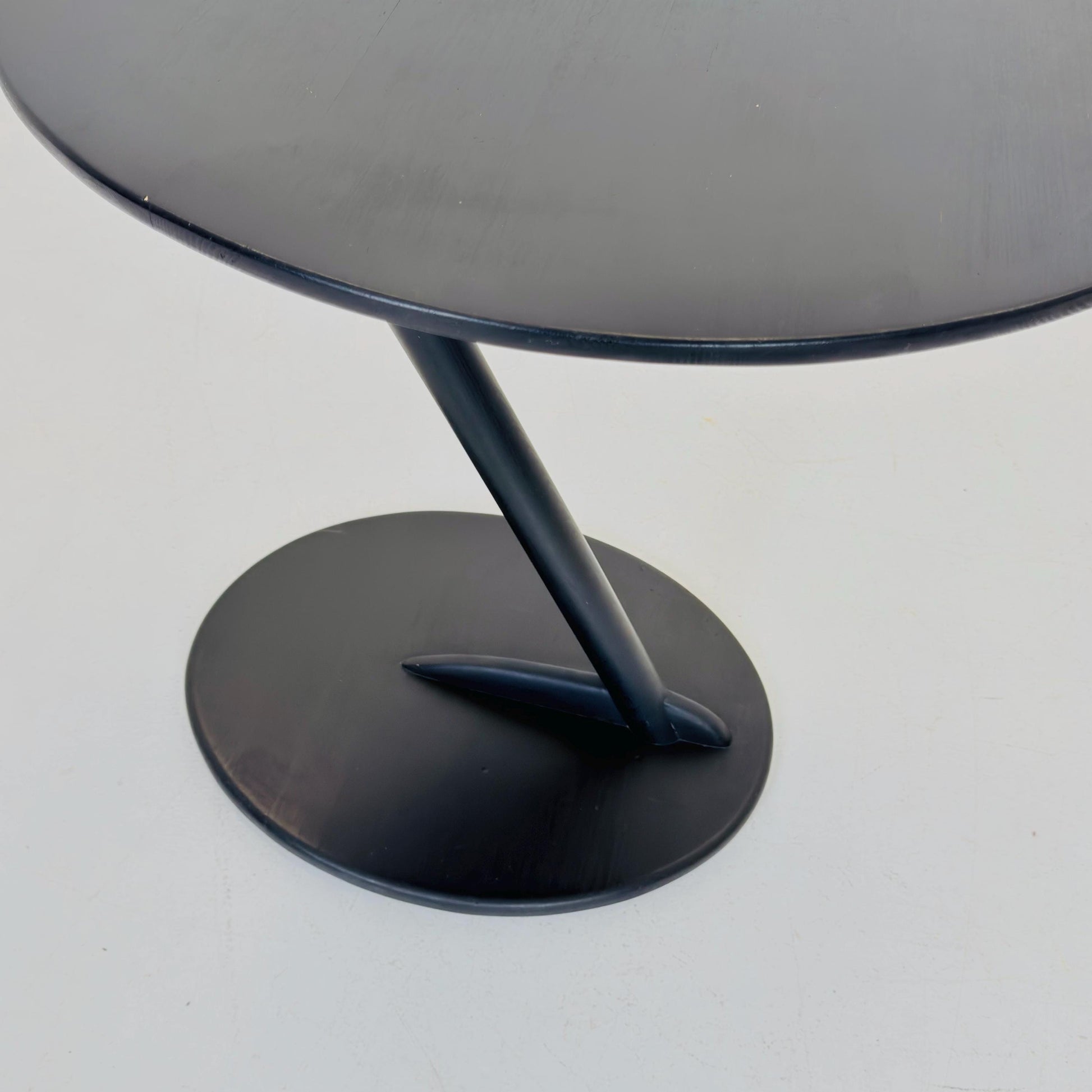 Mid century Modern Ellipse Black Side Table – Germany, 1980s