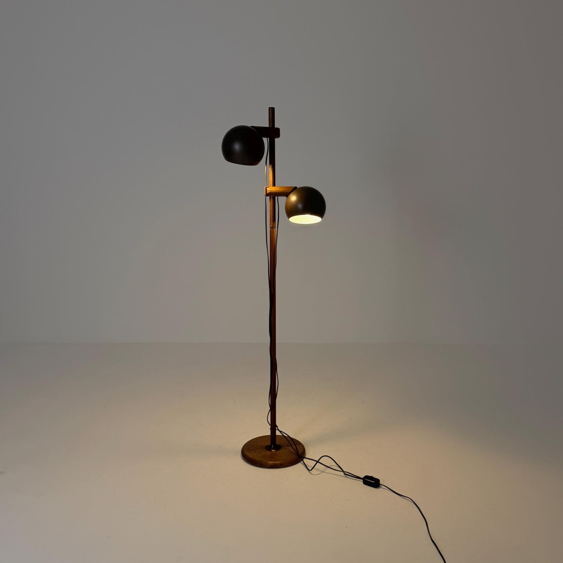 Mid Century Oak Floor Lamp by Temde Leuchten Switzerland 1960s